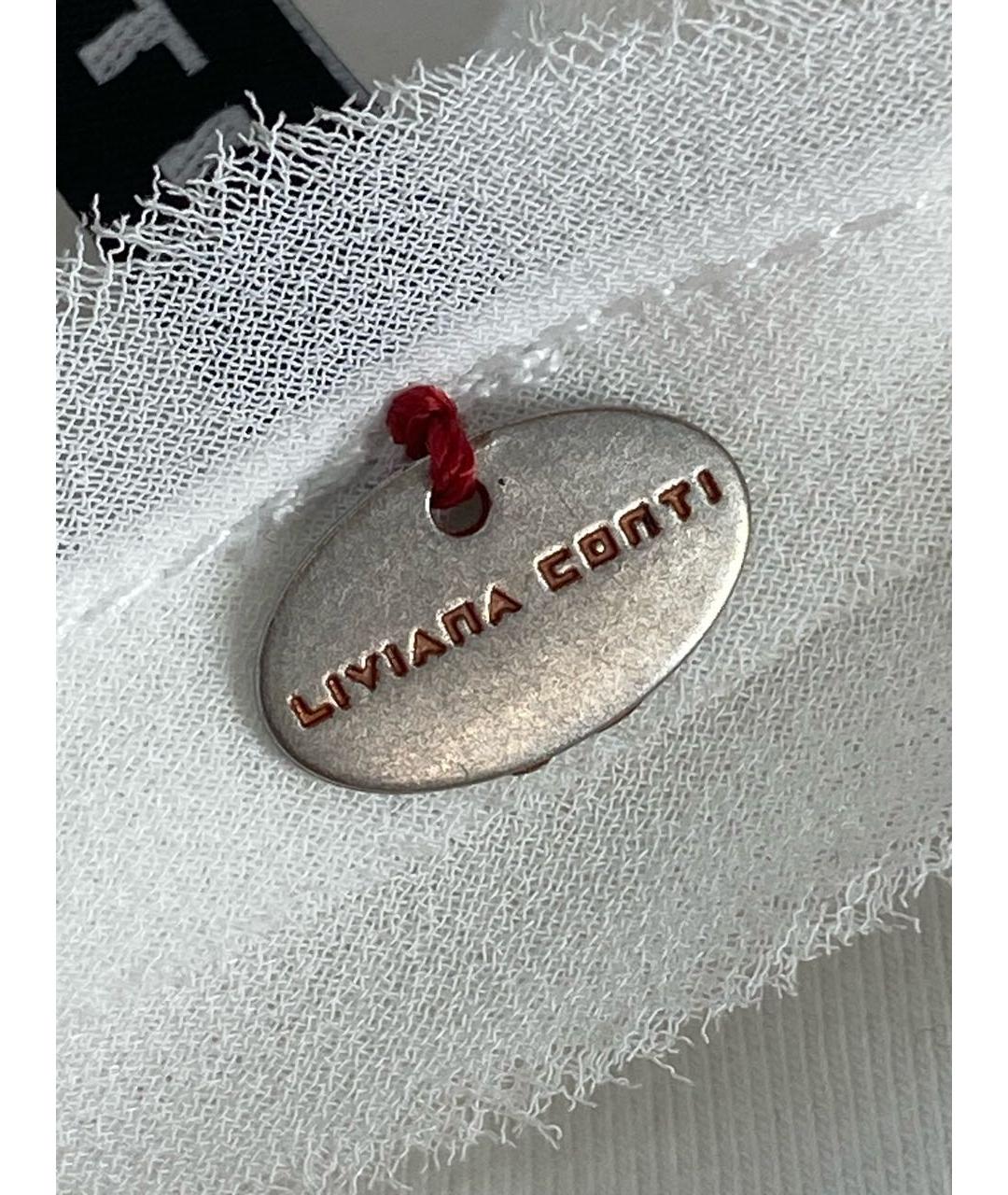 LIVIANA CONTI Белое хлопко-эластановое повседневное платье, фото 4