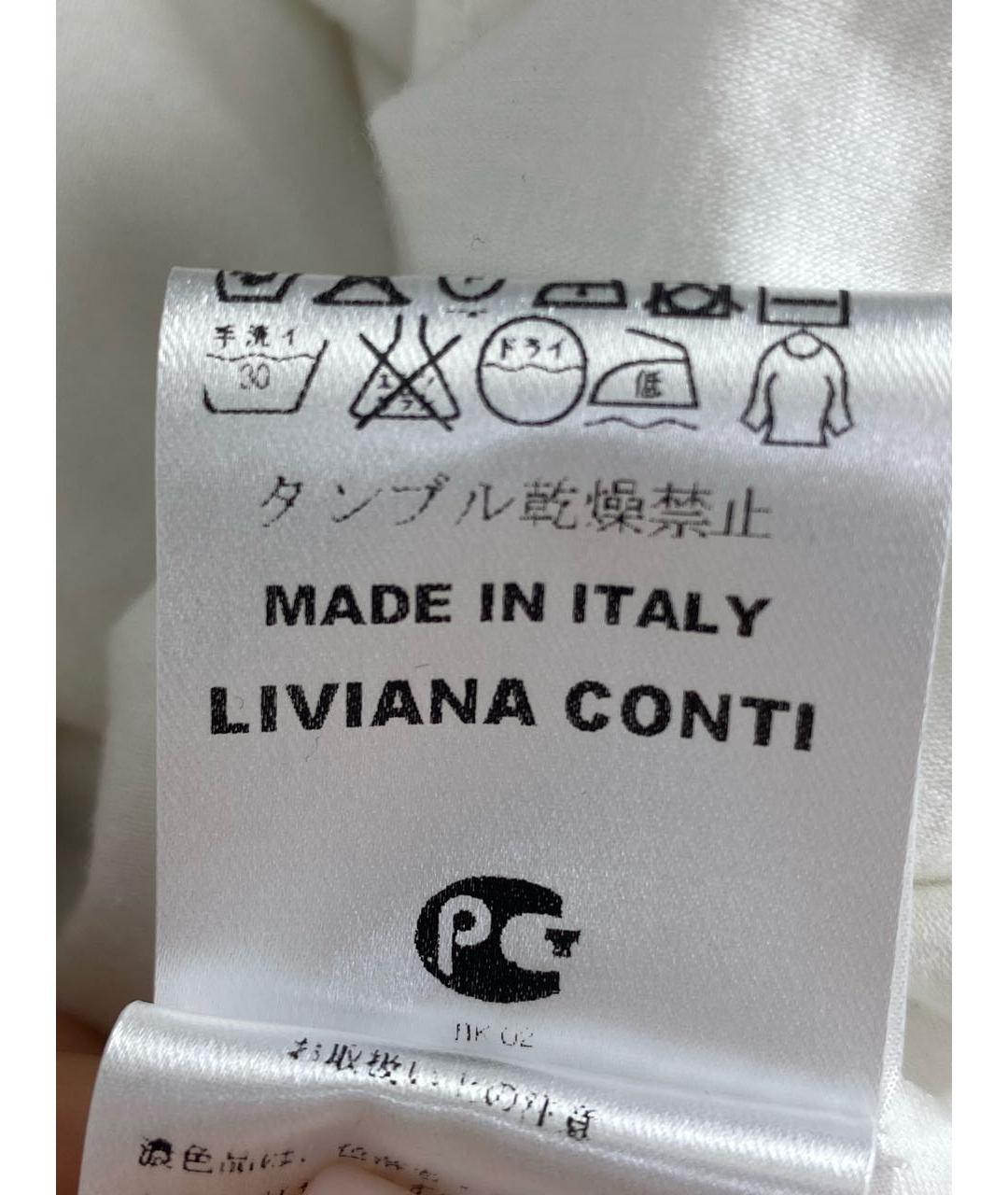 LIVIANA CONTI Белое хлопко-эластановое повседневное платье, фото 8
