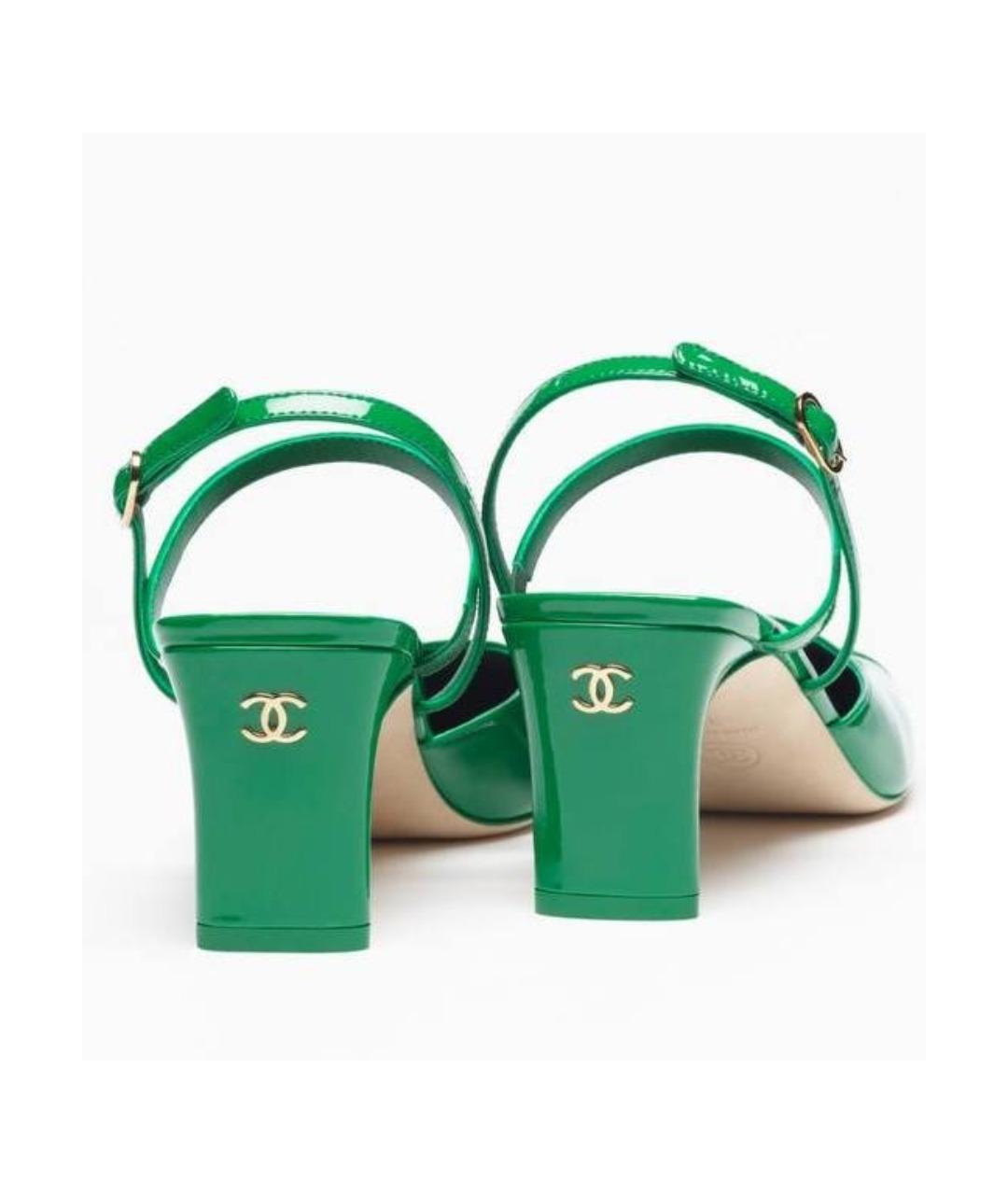 CHANEL Зеленые кожаные туфли, фото 3