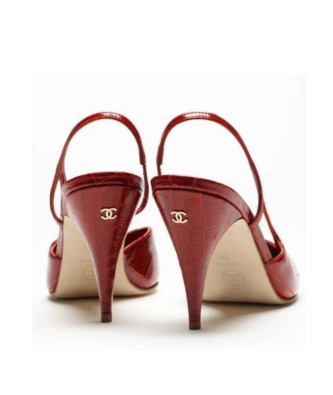 CHANEL Бордовые туфли из экзотической кожи, фото 3