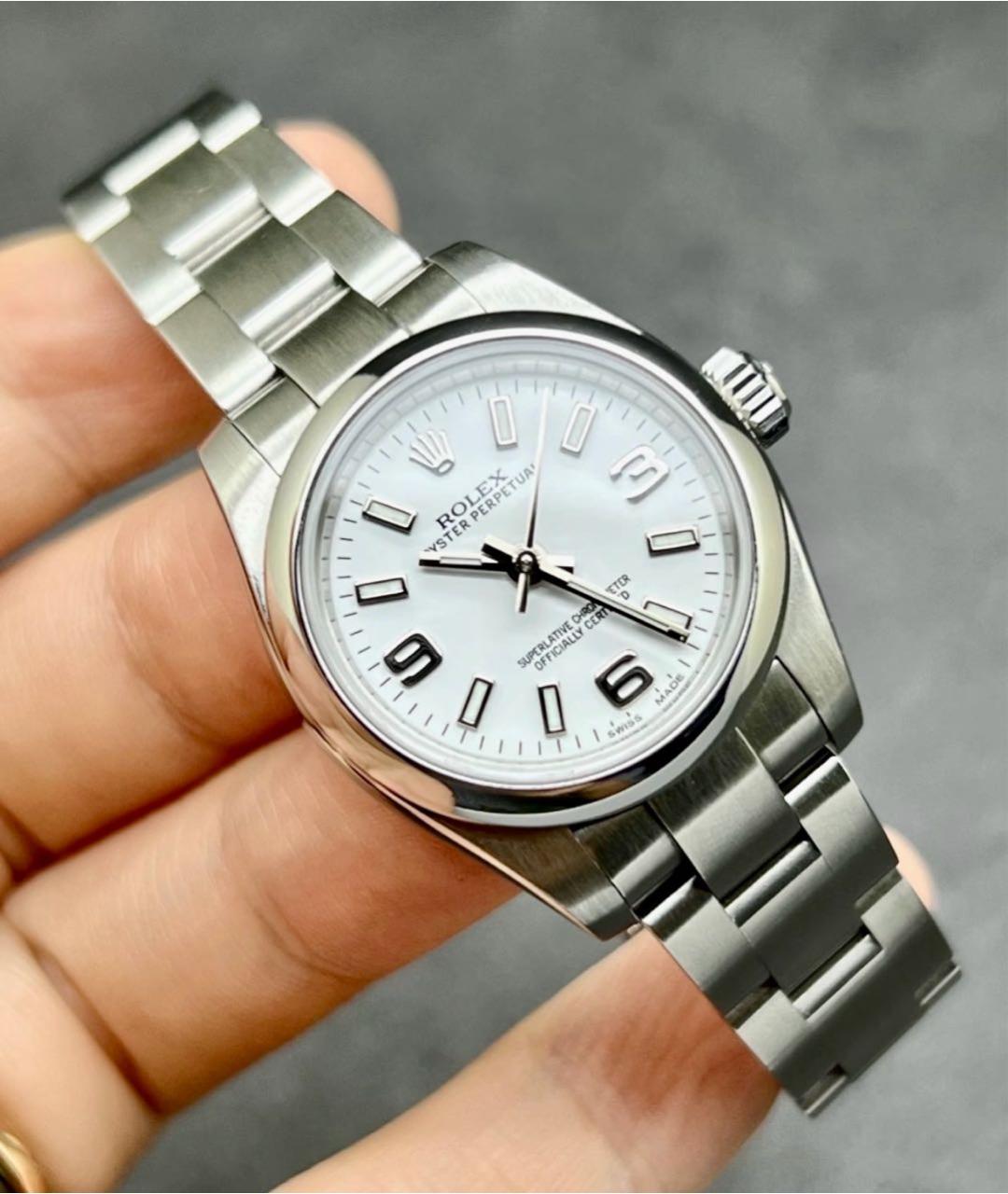 ROLEX Белые металлические часы, фото 3
