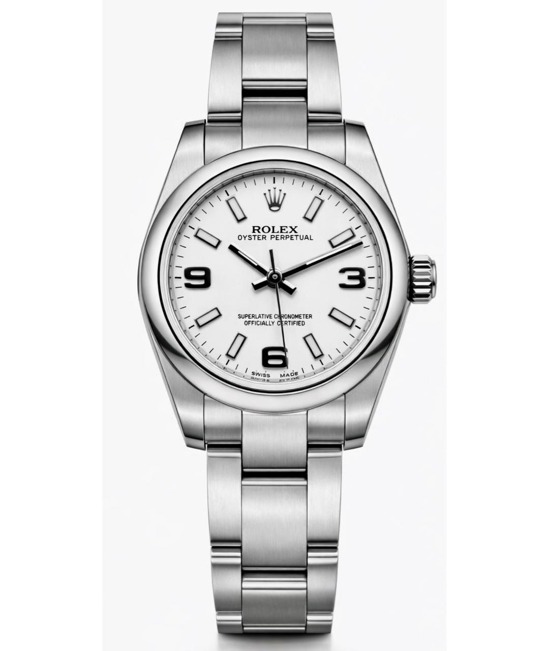 ROLEX Белые металлические часы, фото 7