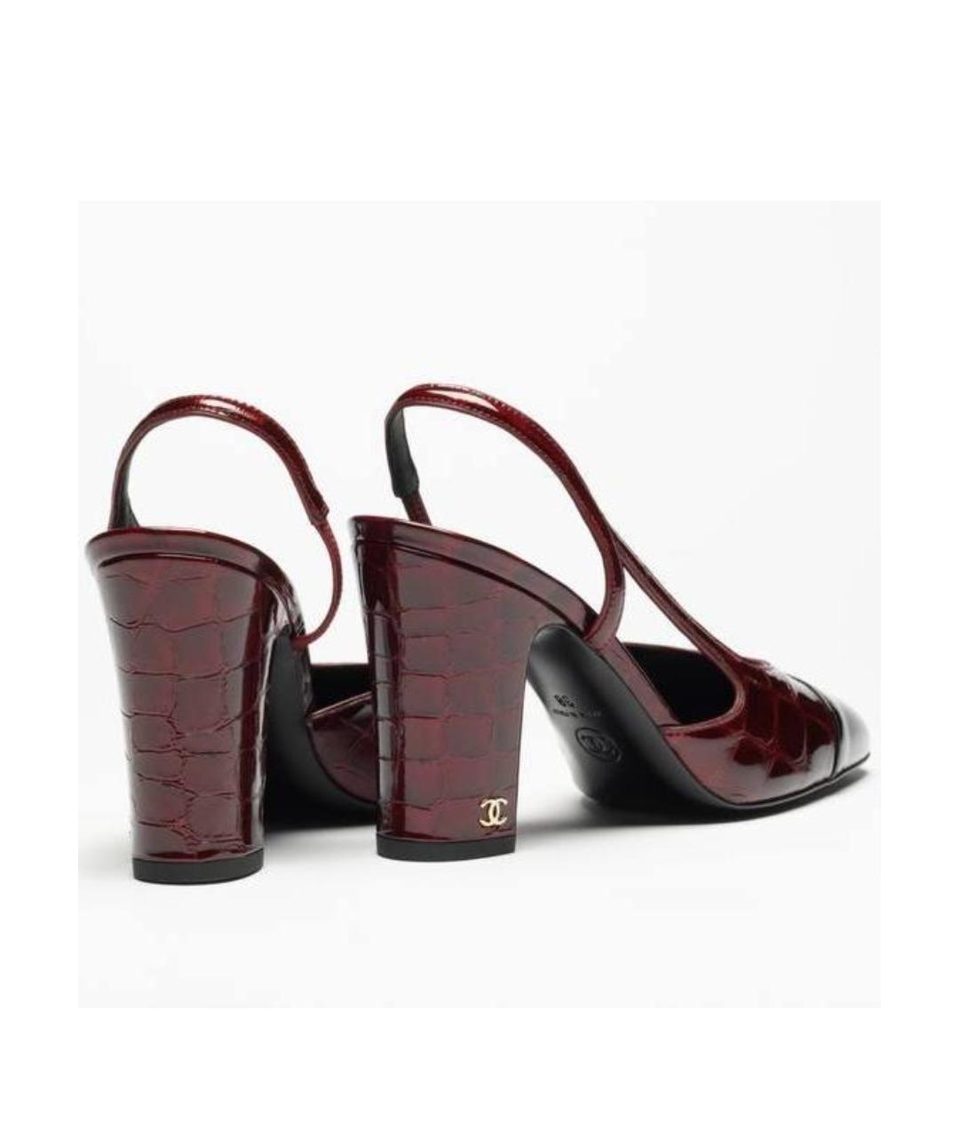 CHANEL Бордовые туфли из экзотической кожи, фото 3