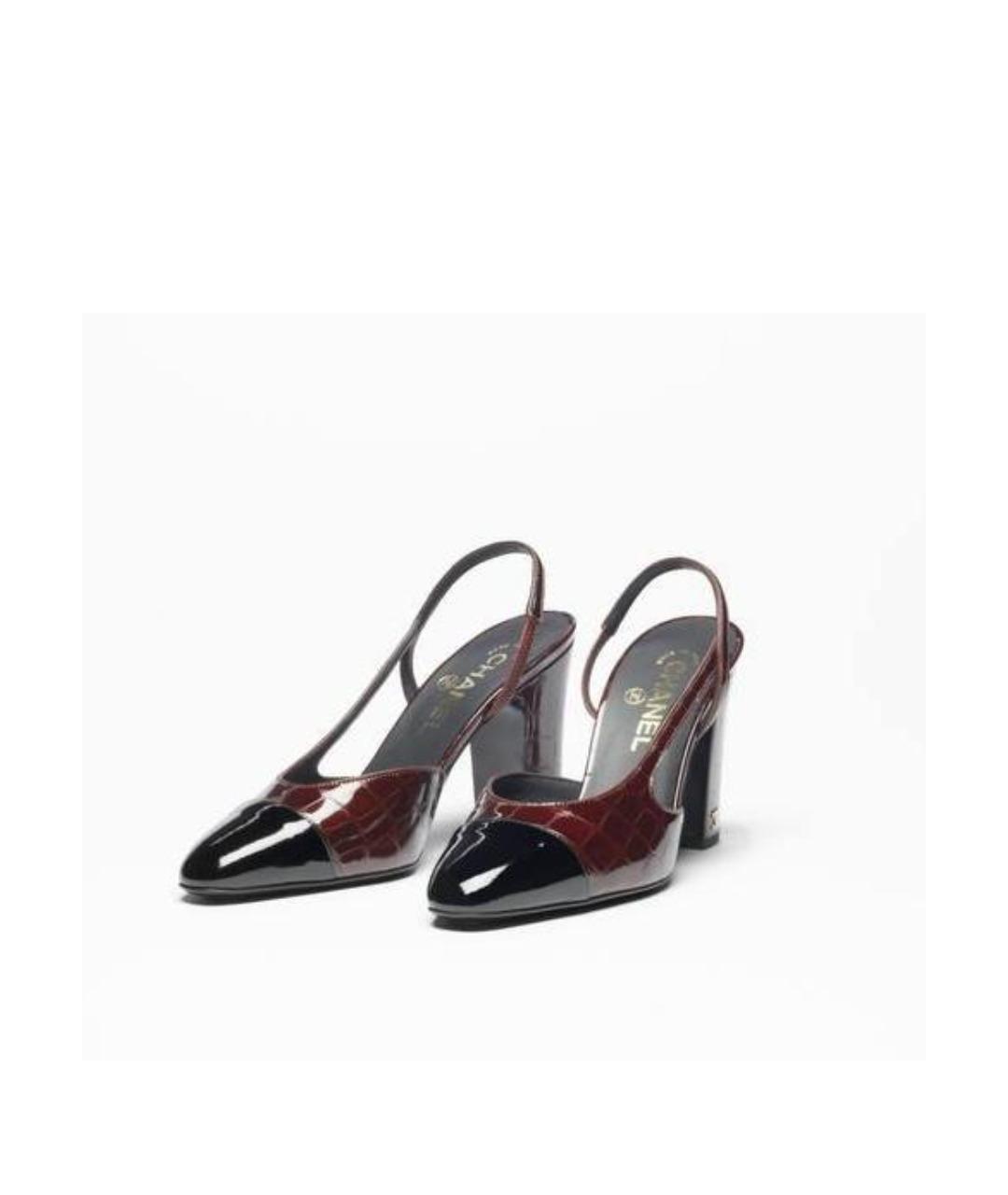 CHANEL Бордовые туфли из экзотической кожи, фото 2