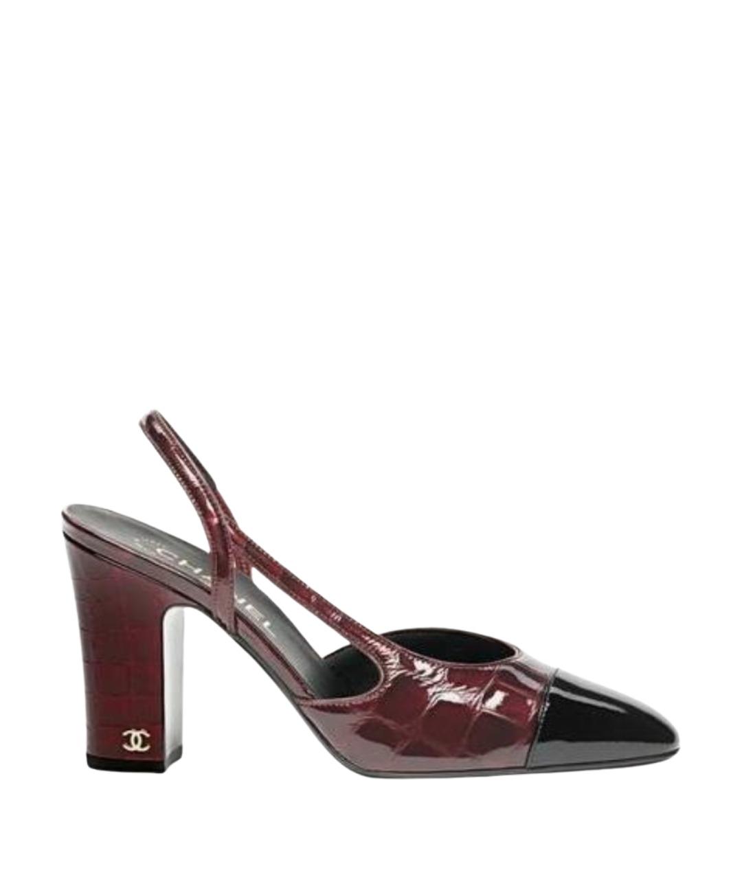 CHANEL Бордовые туфли из экзотической кожи, фото 1