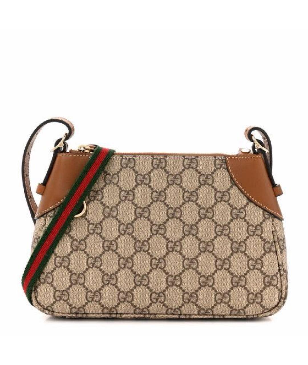 GUCCI Бежевая кожаная сумка с короткими ручками, фото 3