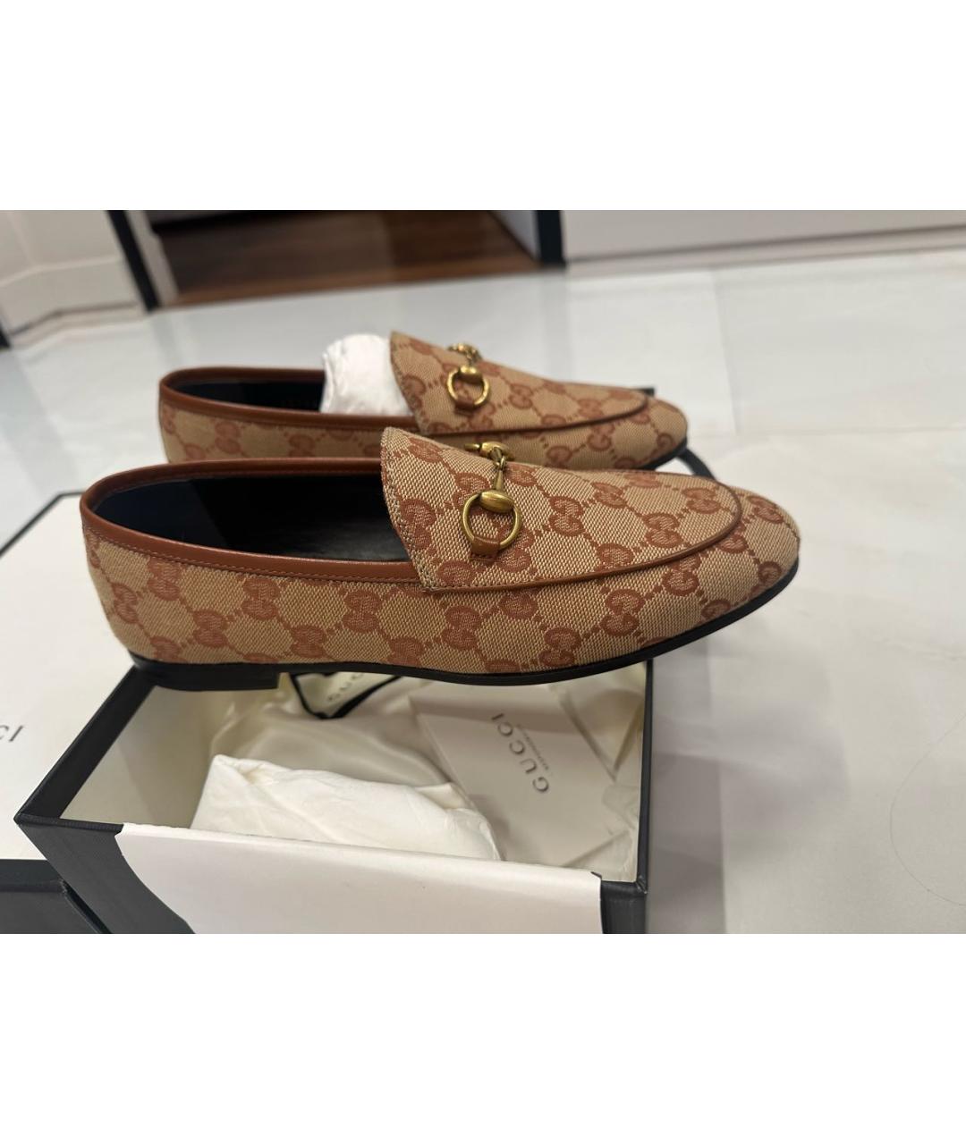 GUCCI Бежевые лоферы, фото 9