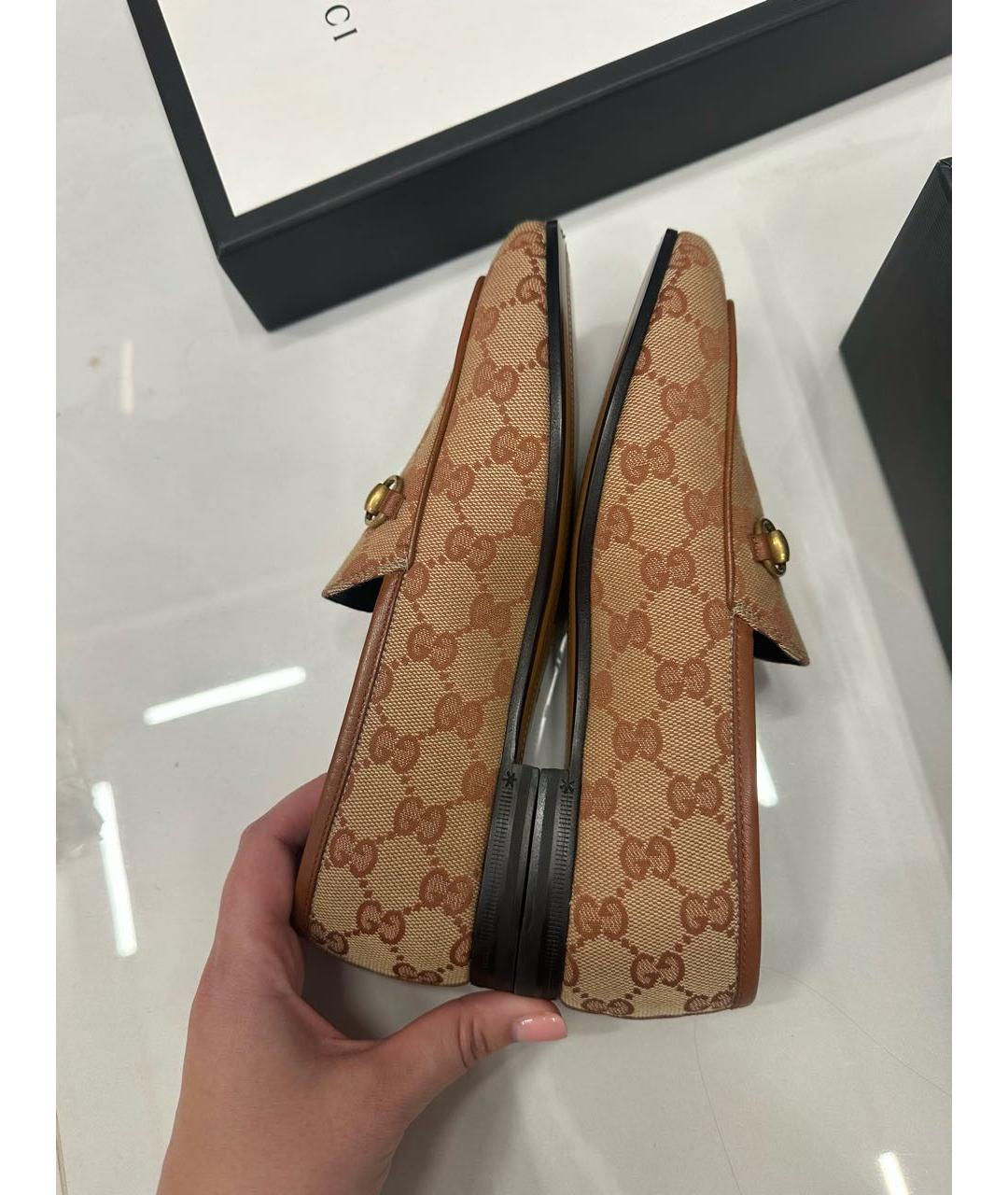 GUCCI Бежевые лоферы, фото 8