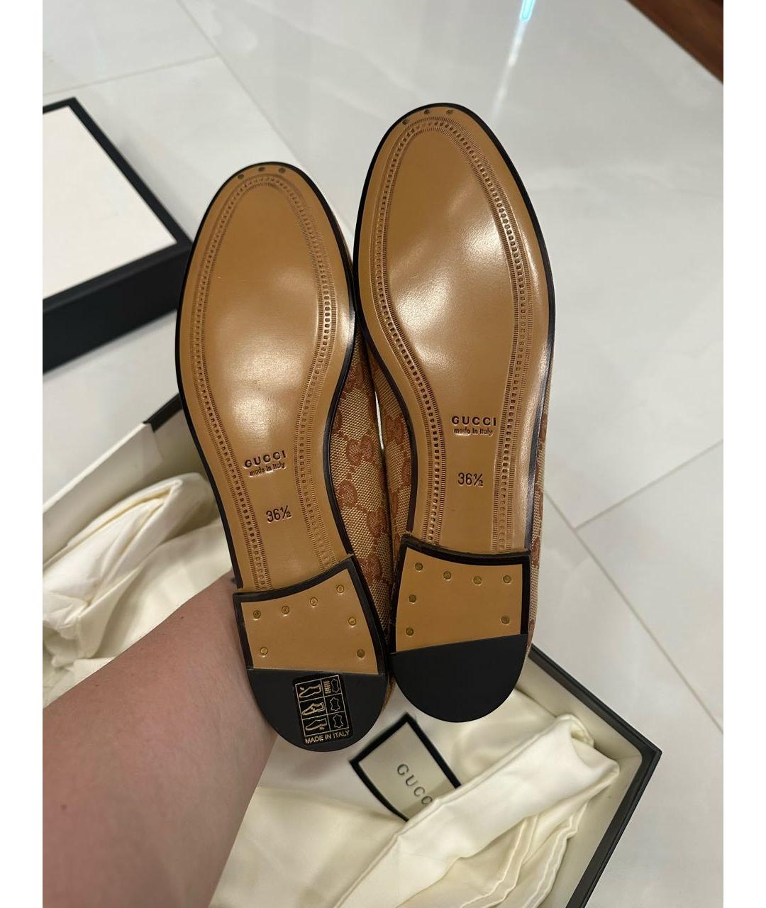 GUCCI Бежевые лоферы, фото 3