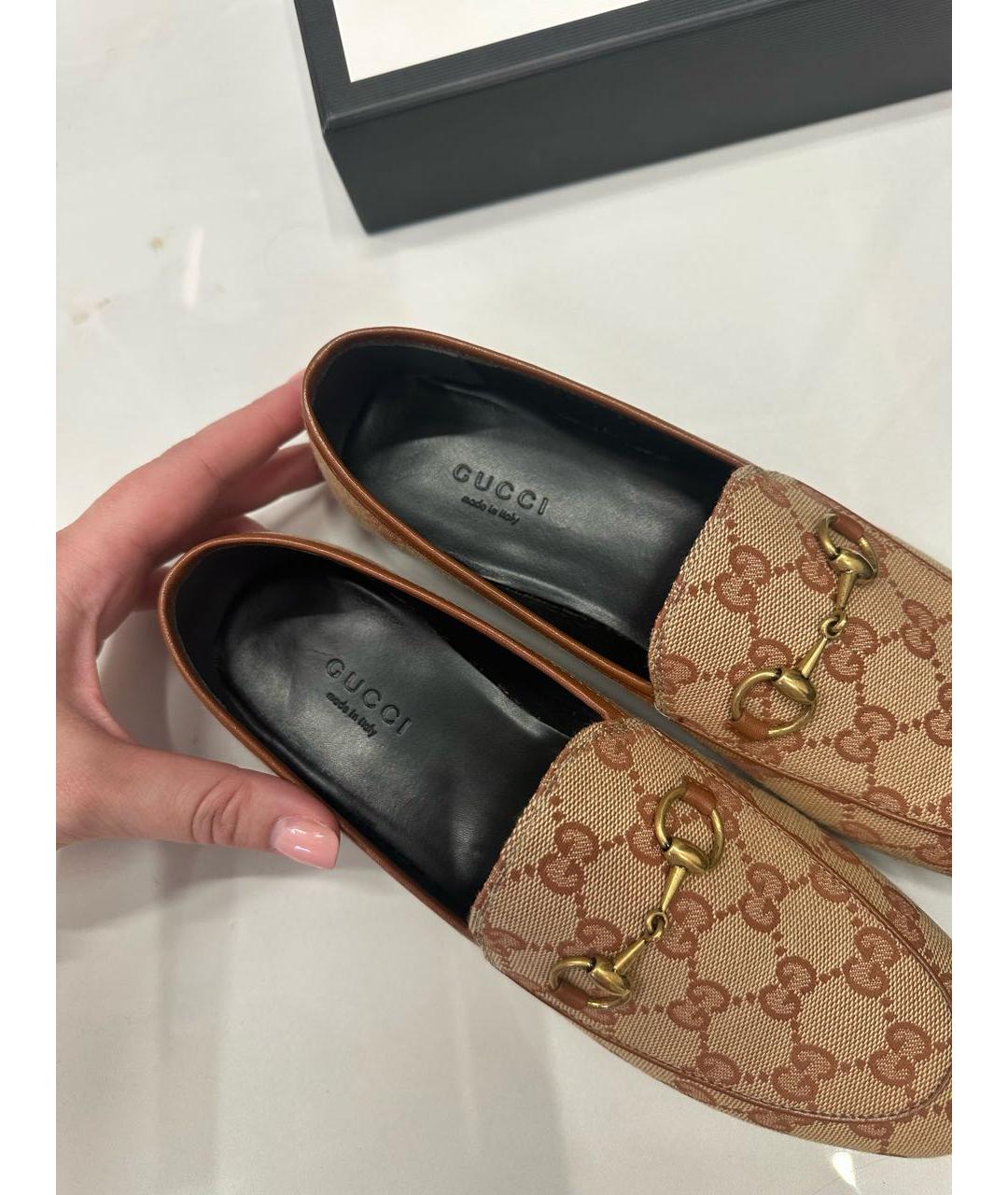 GUCCI Бежевые лоферы, фото 7