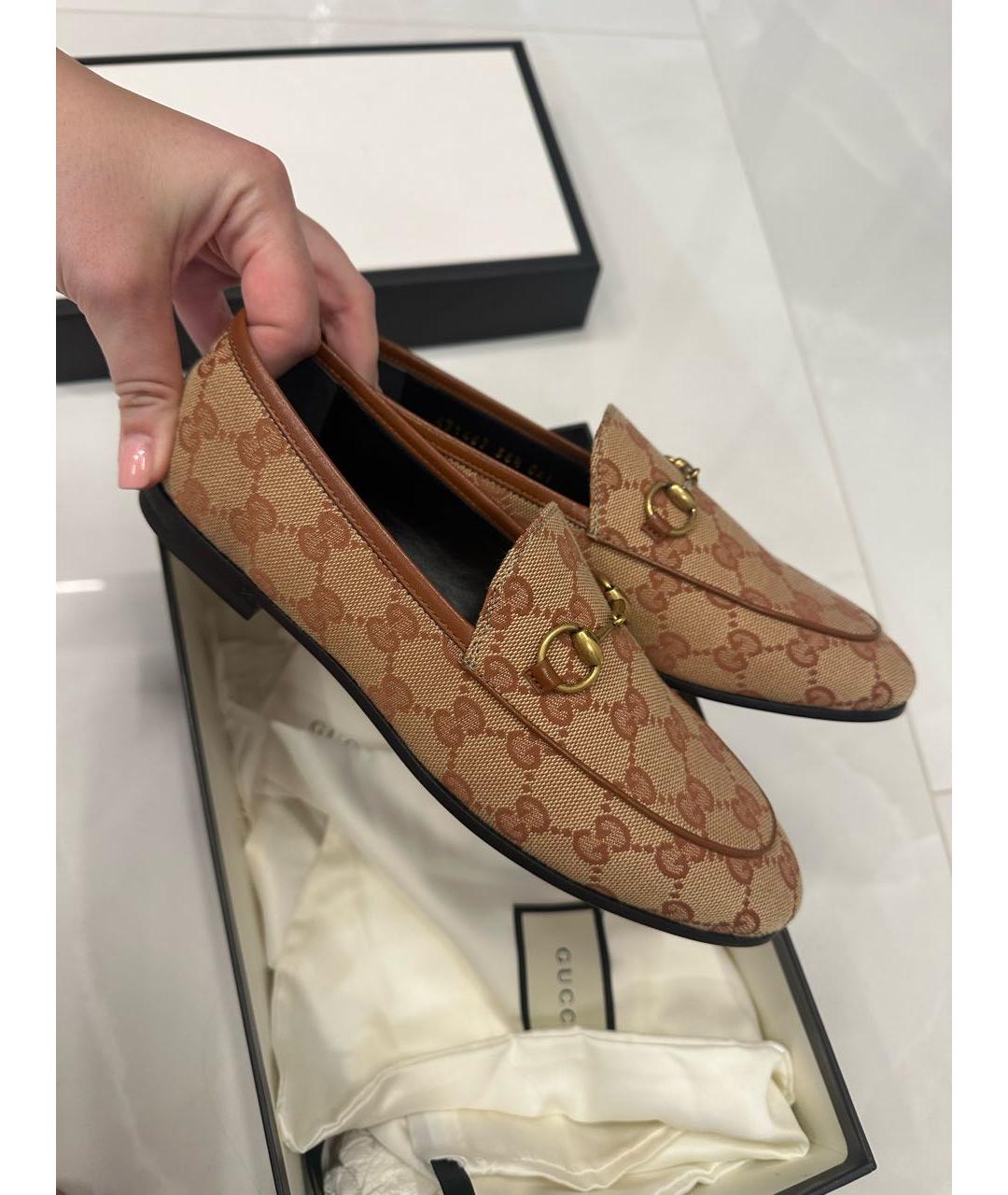GUCCI Бежевые лоферы, фото 4