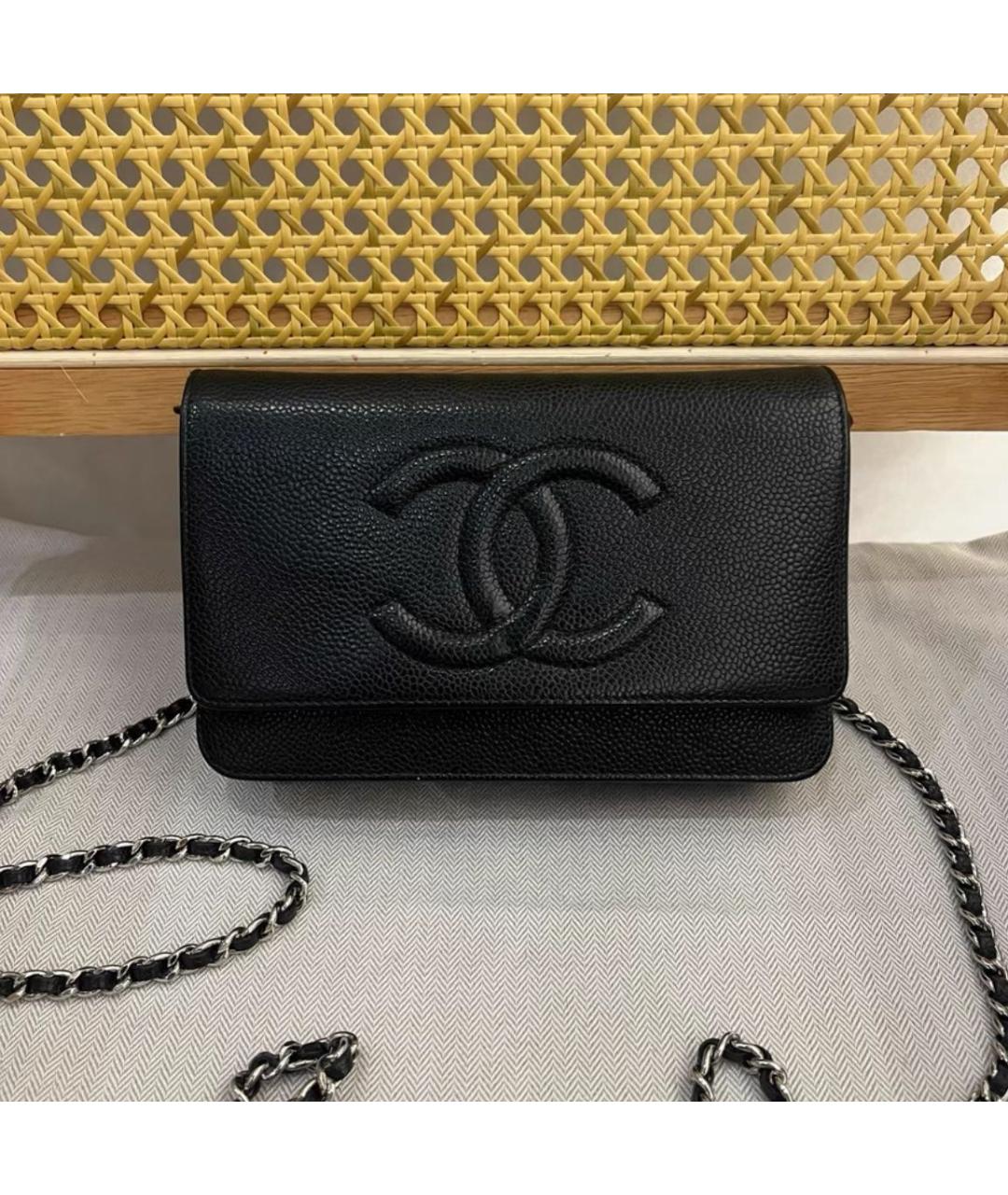 CHANEL Черная кожаная сумка через плечо, фото 6