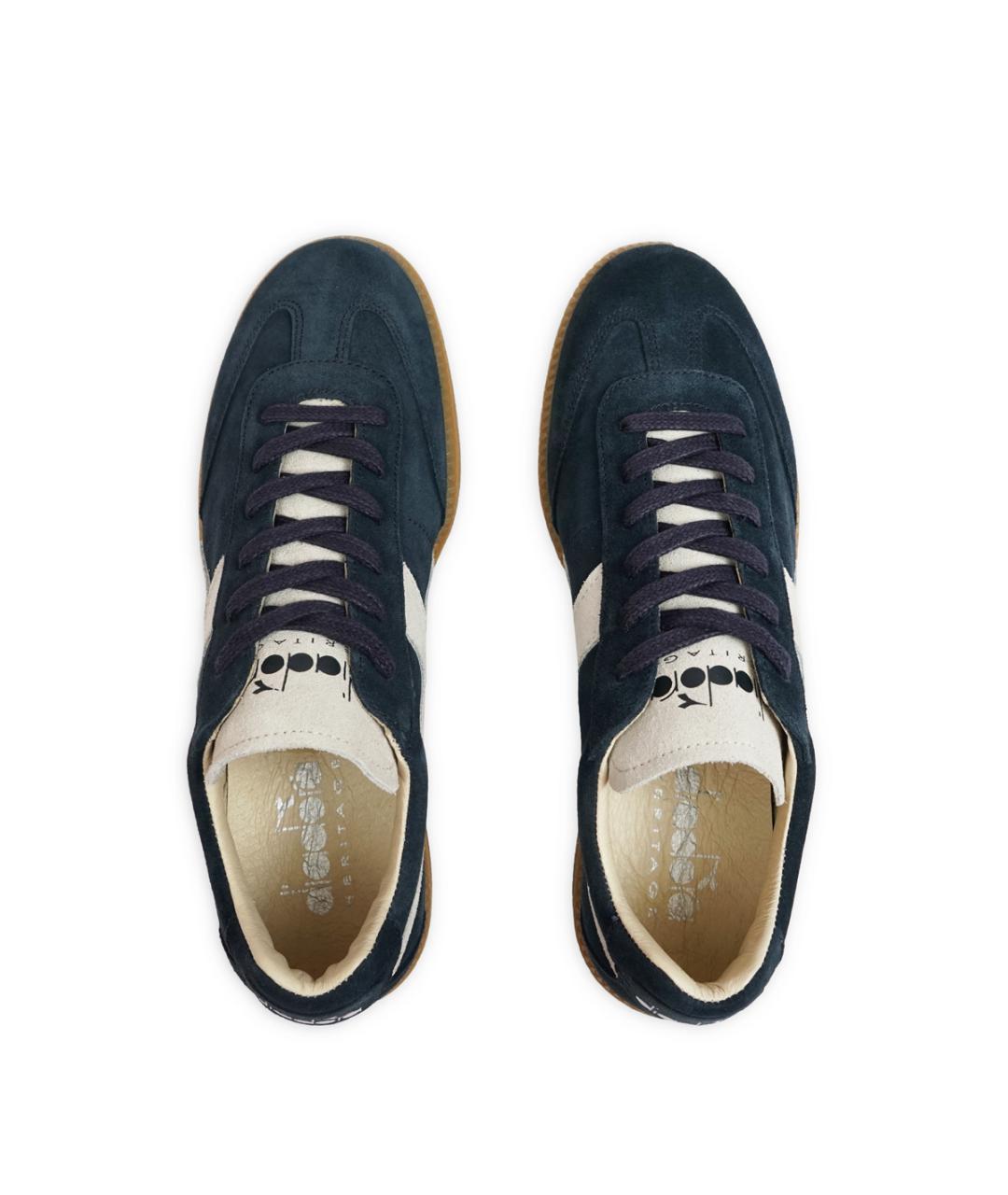 DIADORA HERITAGE Синие замшевые низкие кроссовки / кеды, фото 4