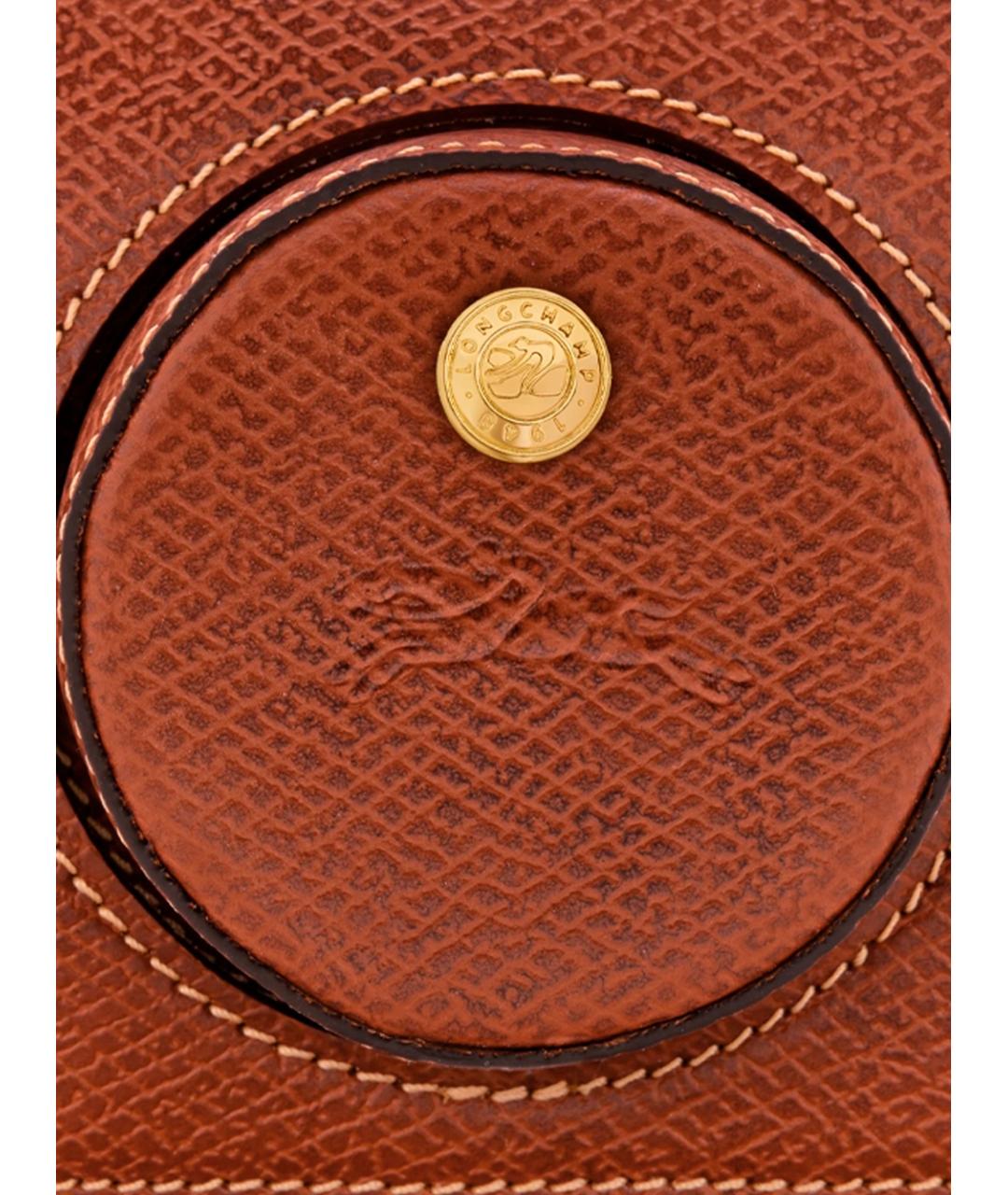 LONGCHAMP Коричневая кожаная сумка через плечо, фото 5