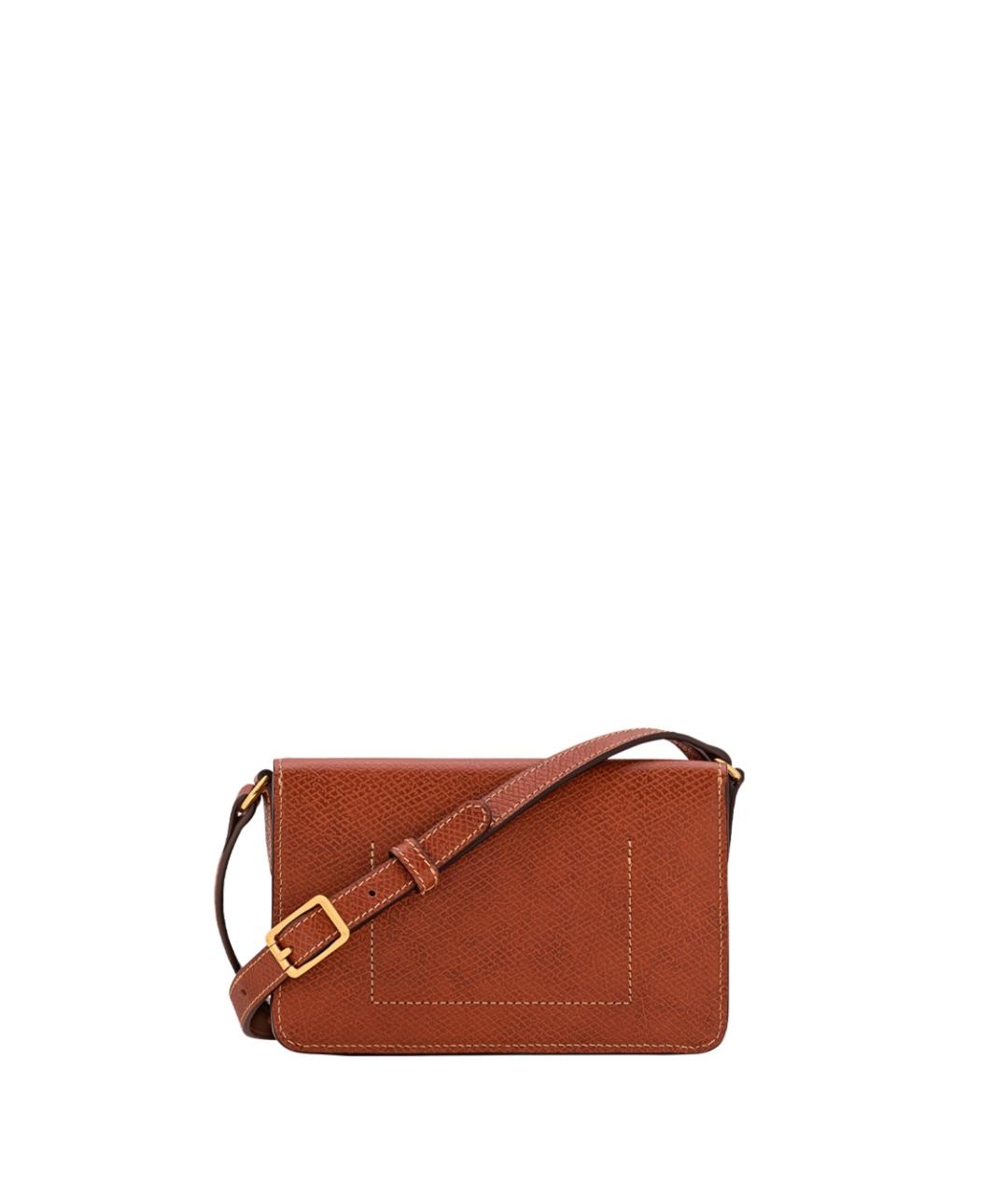 LONGCHAMP Коричневая кожаная сумка через плечо, фото 2