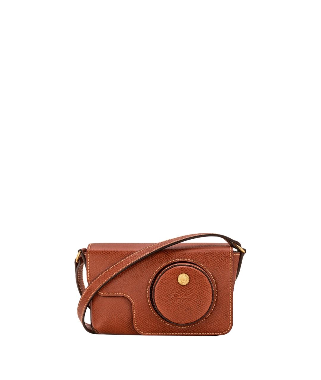 LONGCHAMP Коричневая кожаная сумка через плечо, фото 1