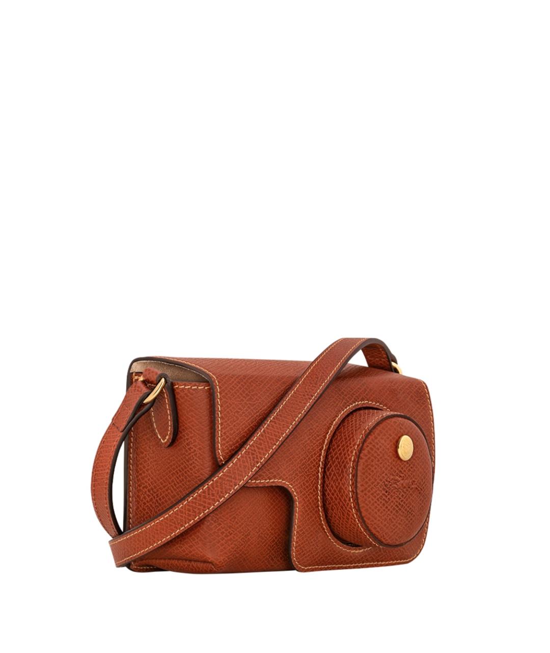LONGCHAMP Коричневая кожаная сумка через плечо, фото 3