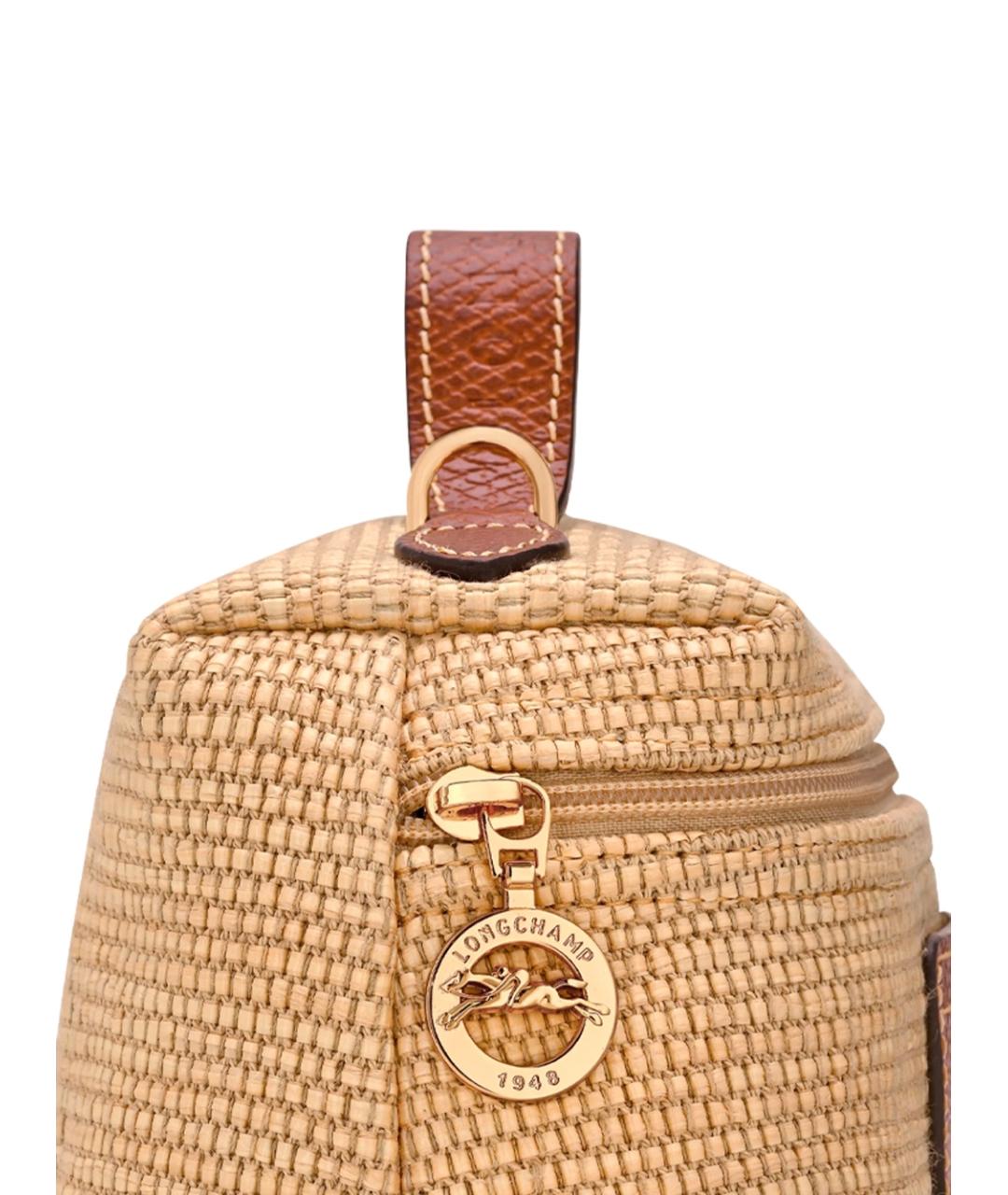 LONGCHAMP Бежевая хлопковая сумка через плечо, фото 5