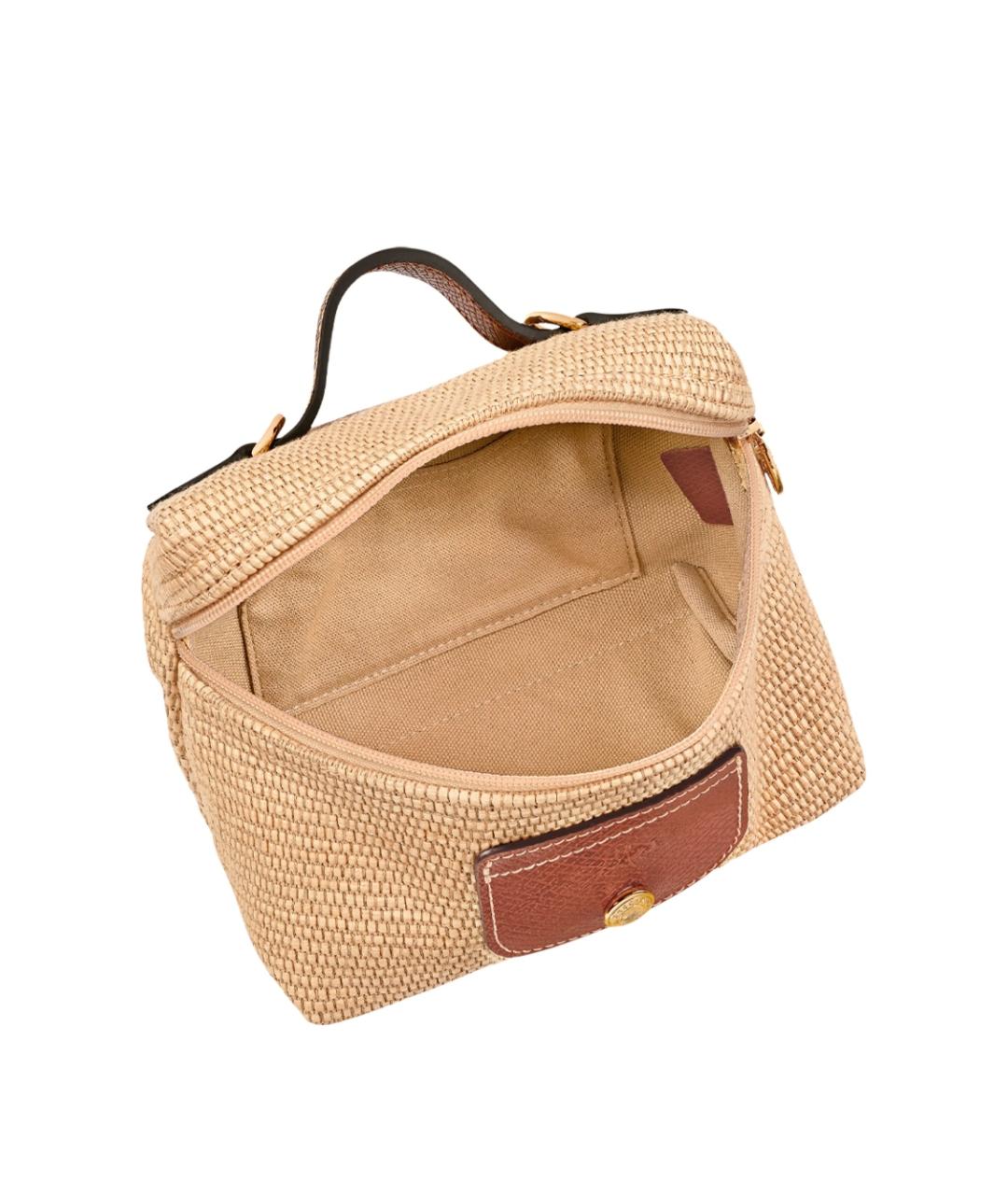 LONGCHAMP Бежевая хлопковая сумка через плечо, фото 4