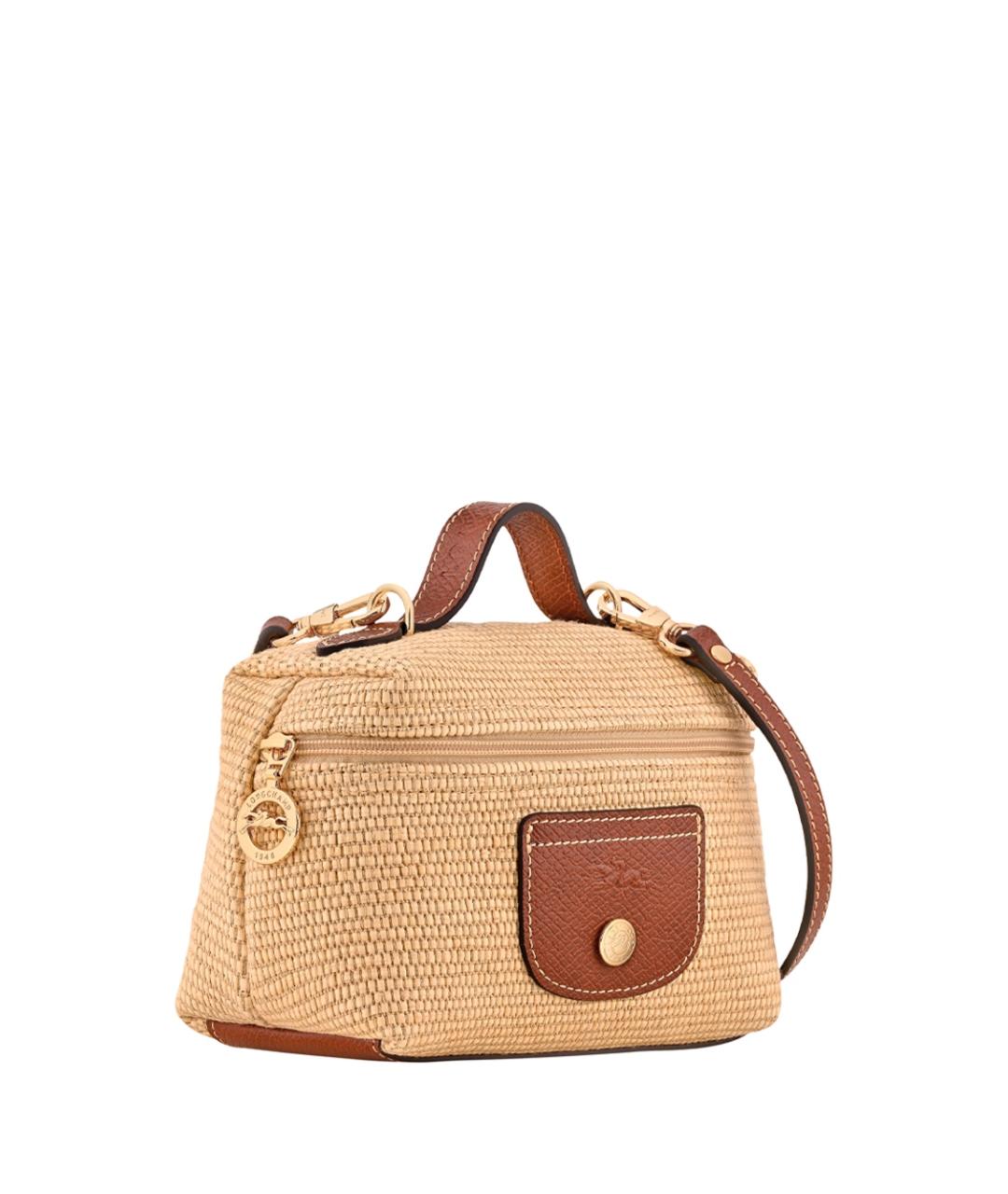LONGCHAMP Бежевая хлопковая сумка через плечо, фото 3