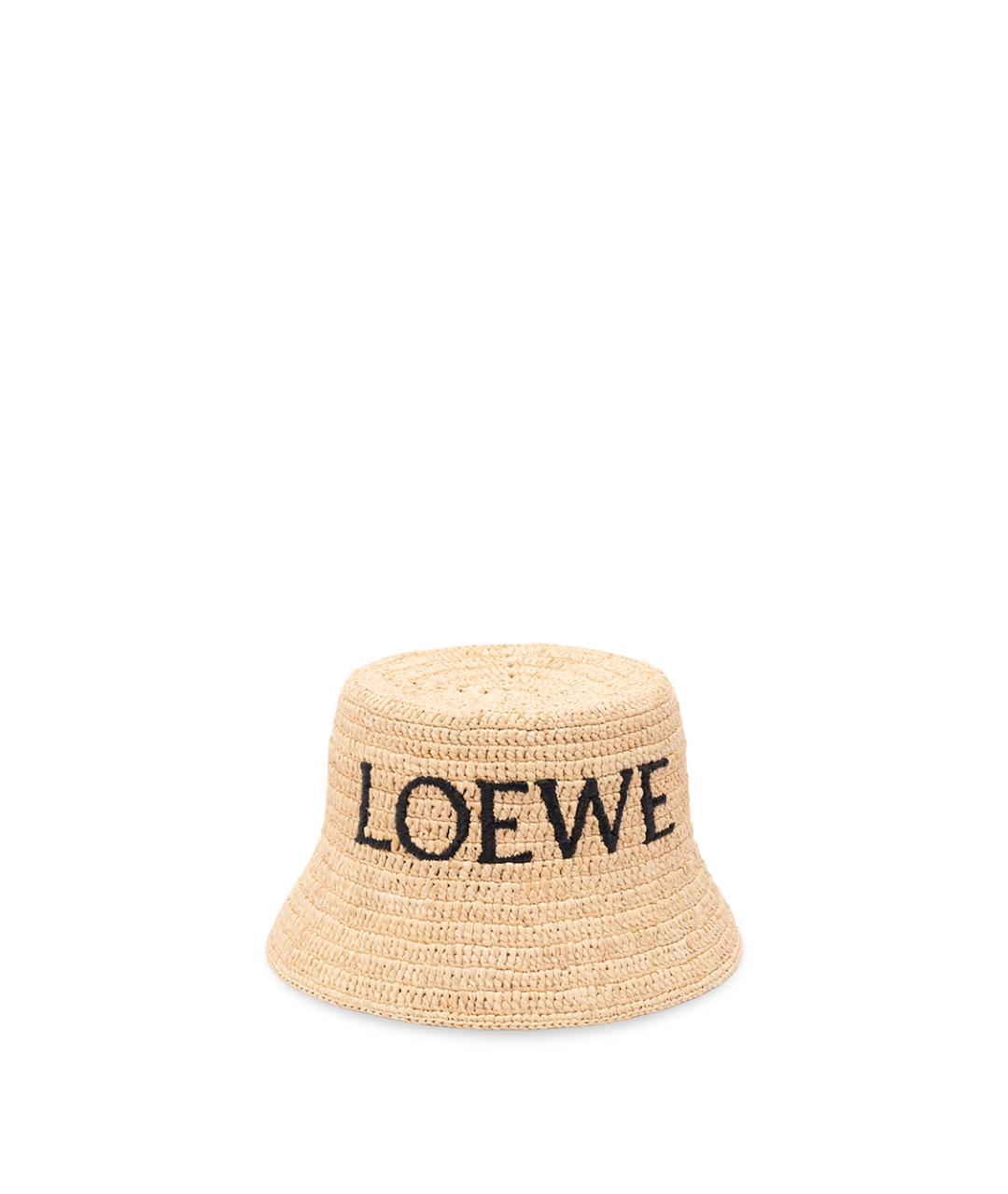 LOEWE Бежевая соломенная панама, фото 1