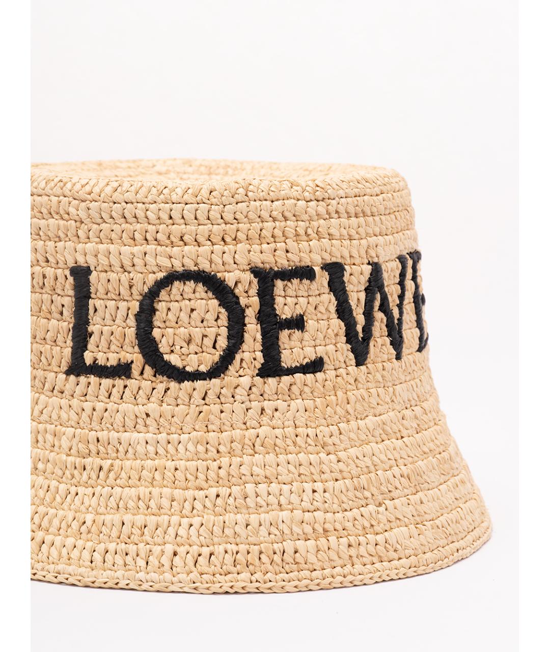 LOEWE Бежевая соломенная панама, фото 3