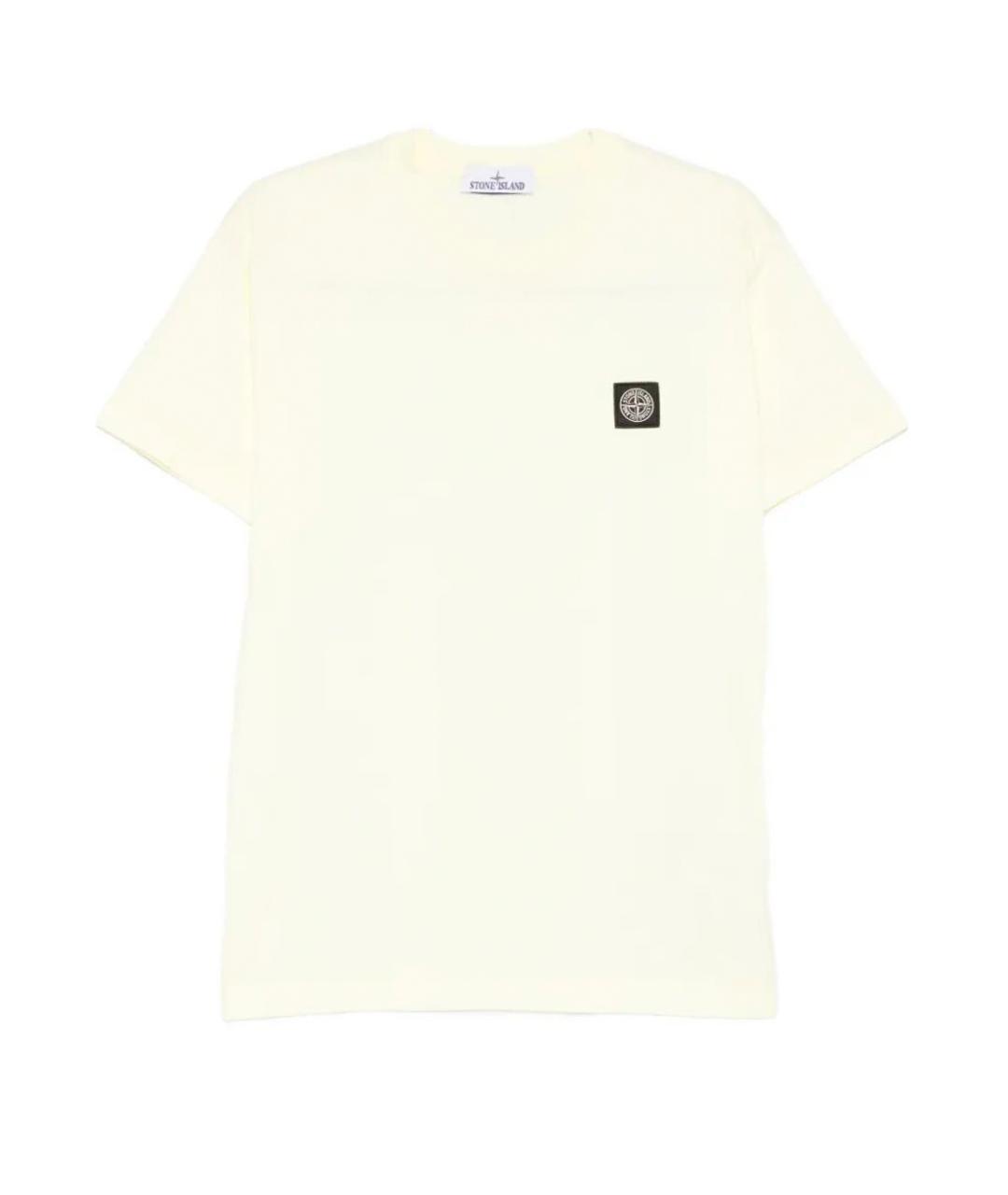 STONE ISLAND Желтая хлопковая футболка, фото 1