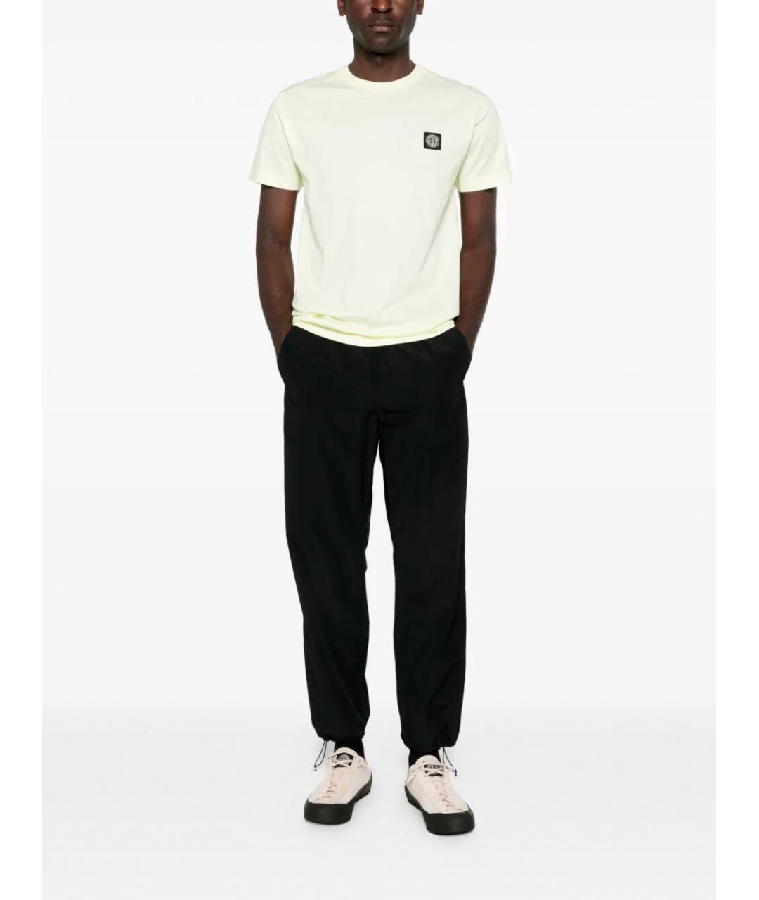 STONE ISLAND Желтая хлопковая футболка, фото 2
