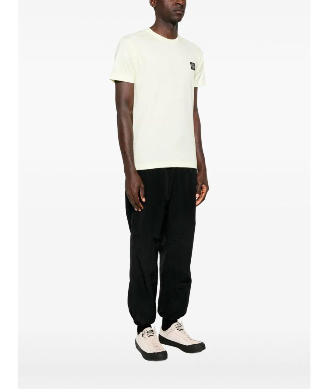 STONE ISLAND Желтая хлопковая футболка, фото 3