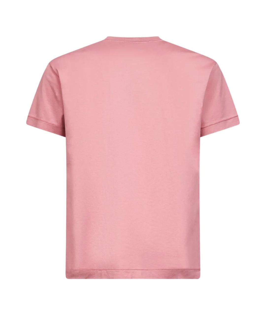 STONE ISLAND Розовая хлопковая футболка, фото 2