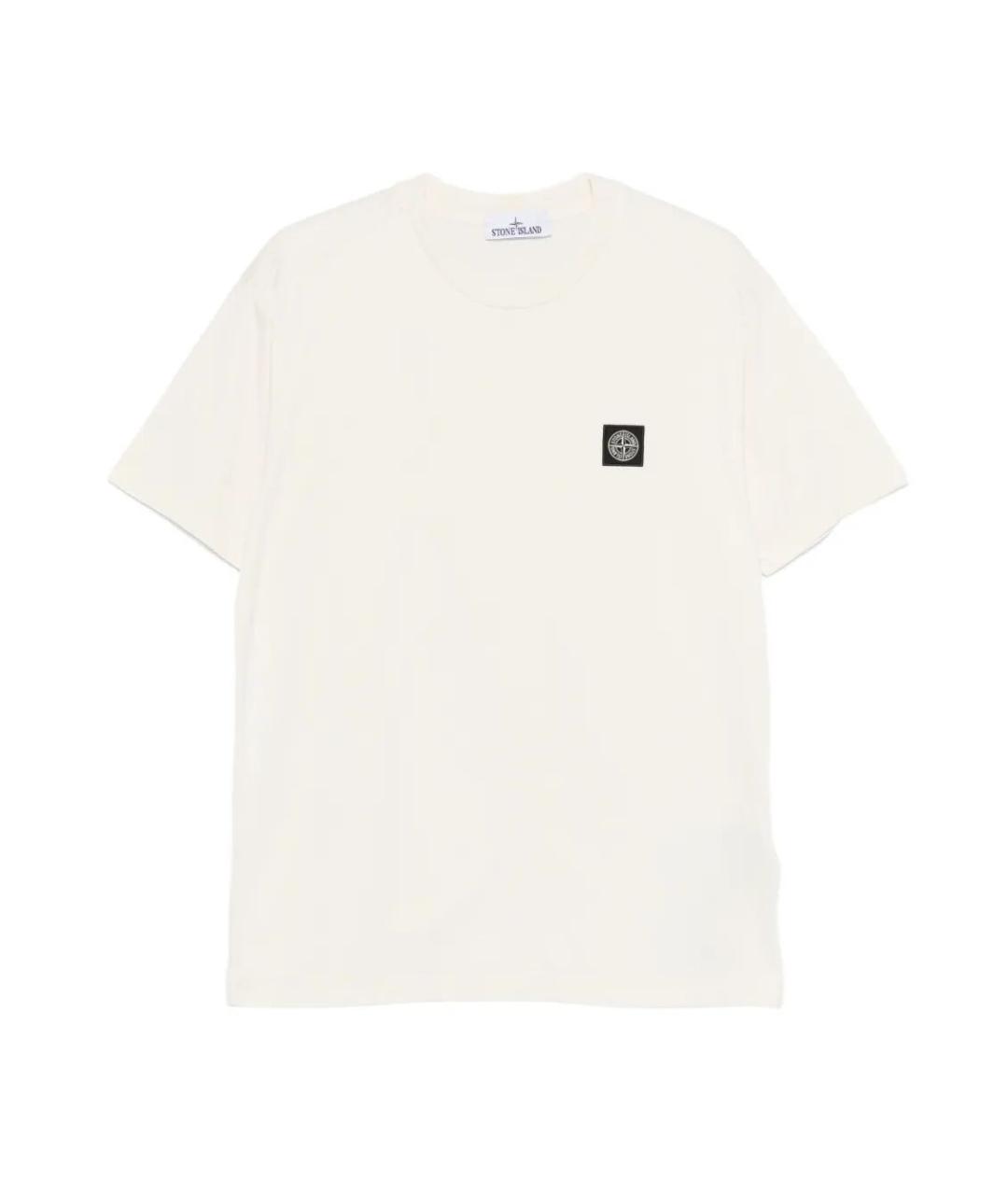 STONE ISLAND Белая хлопковая футболка, фото 1