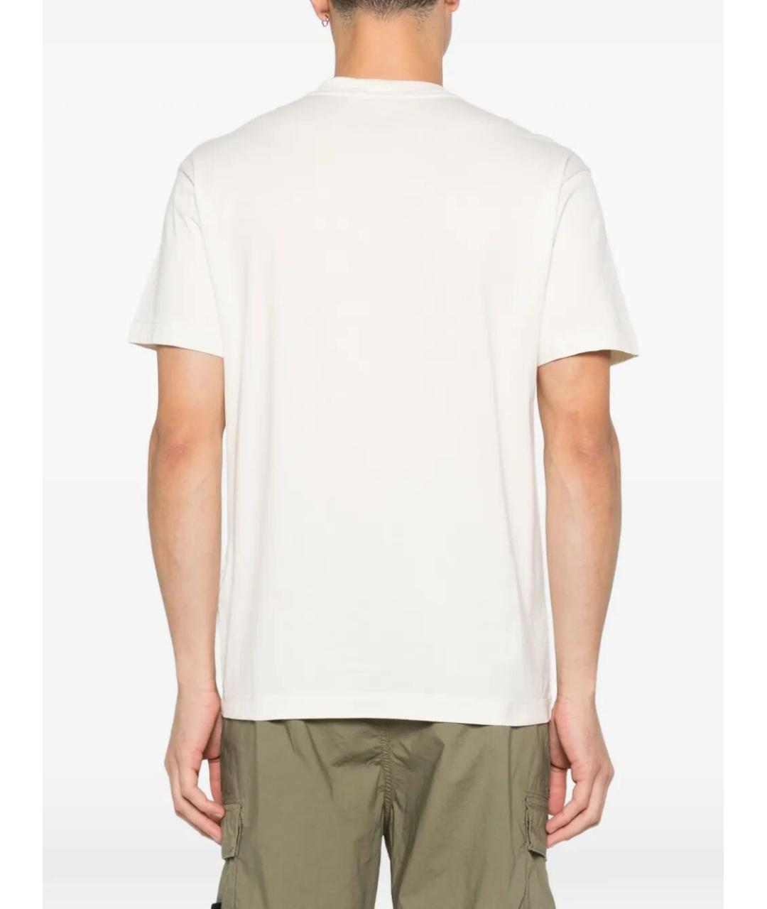 STONE ISLAND Белая хлопковая футболка, фото 4