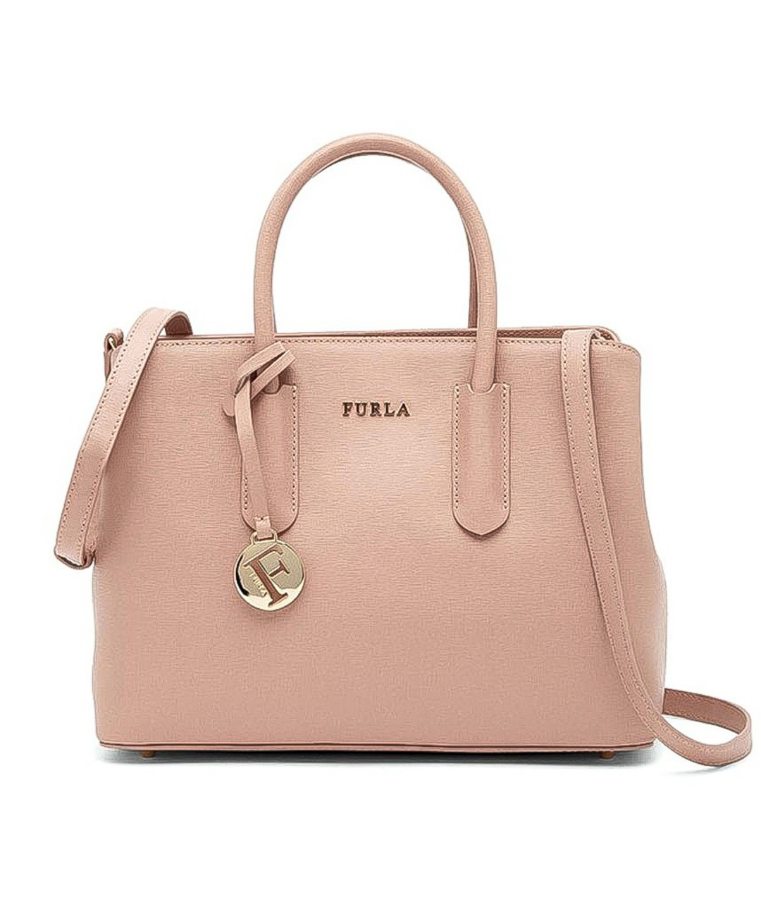 FURLA Розовая кожаная сумка тоут