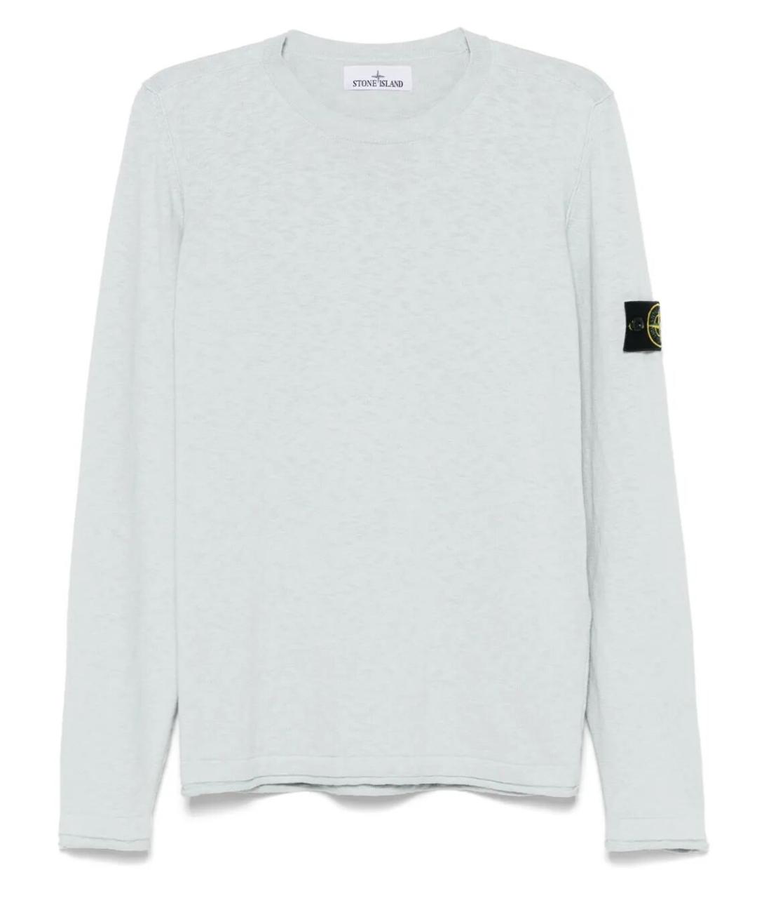 STONE ISLAND Голубой хлопковый джемпер / свитер, фото 1