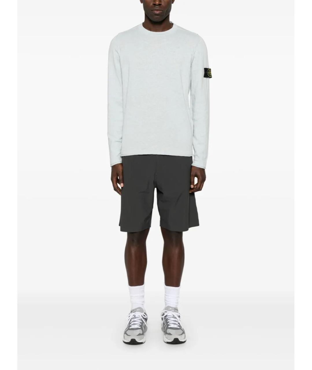 STONE ISLAND Голубой хлопковый джемпер / свитер, фото 2