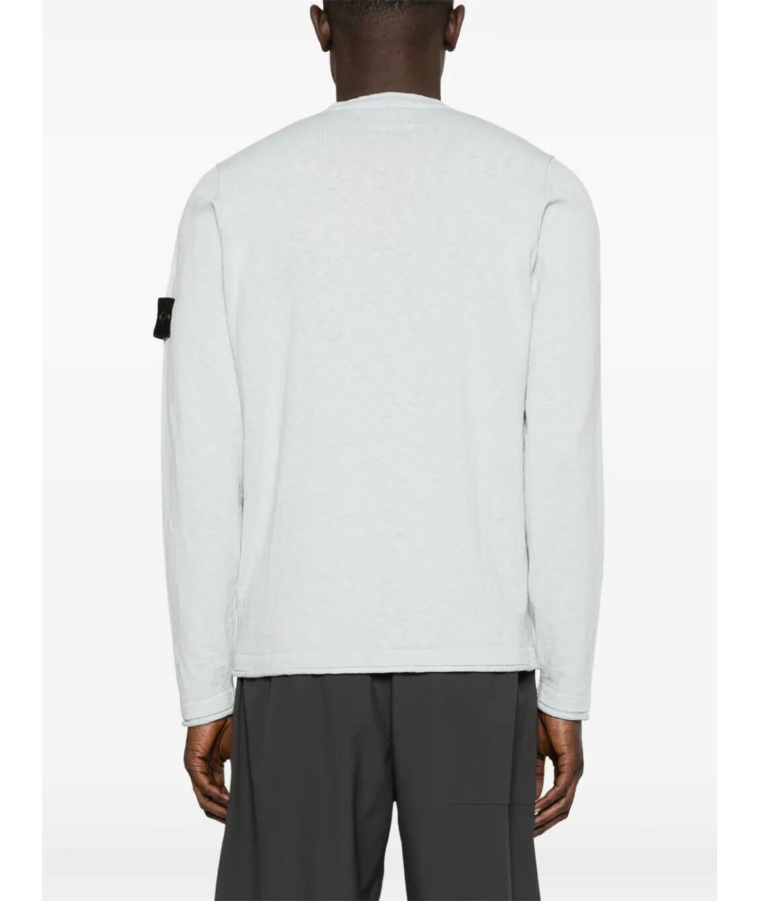 STONE ISLAND Голубой хлопковый джемпер / свитер, фото 3