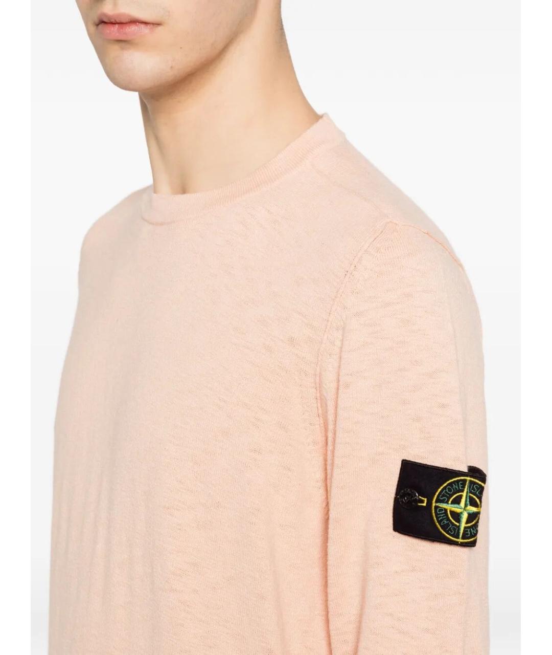 STONE ISLAND Розовый хлопковый джемпер / свитер, фото 4