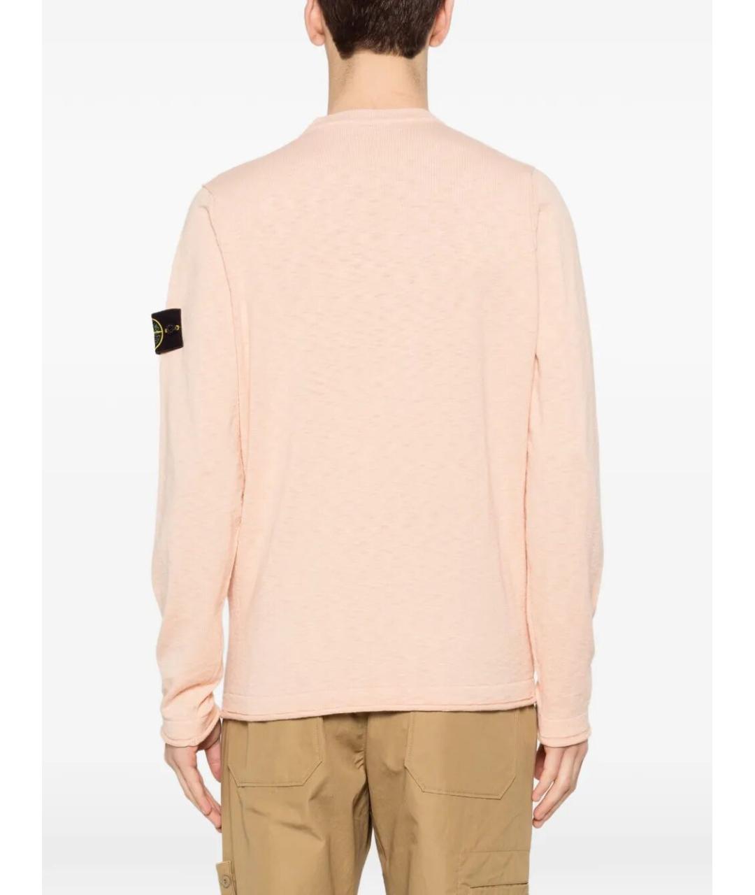 STONE ISLAND Розовый хлопковый джемпер / свитер, фото 3