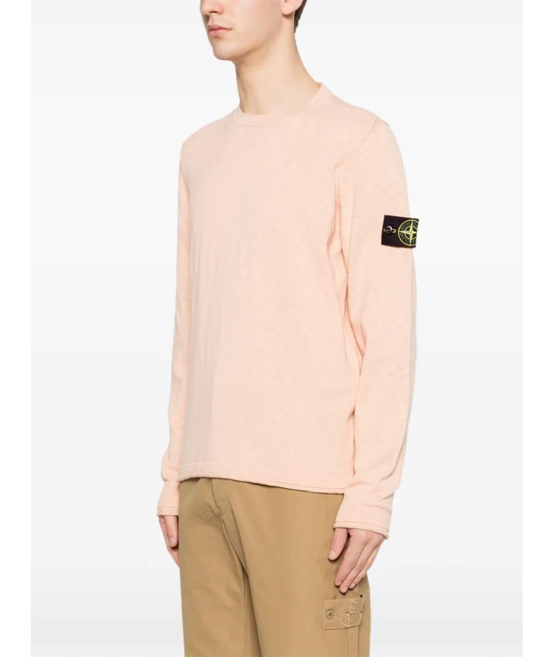 STONE ISLAND Розовый хлопковый джемпер / свитер, фото 5