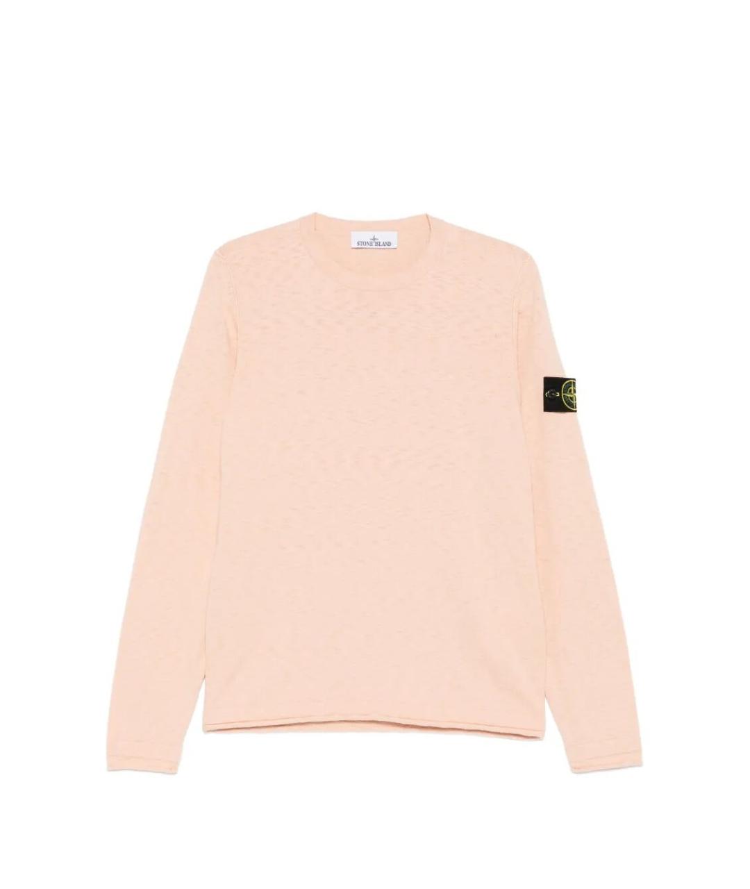 STONE ISLAND Розовый хлопковый джемпер / свитер, фото 1