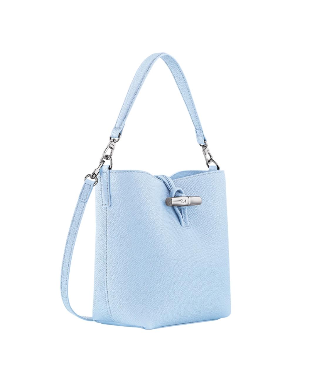 LONGCHAMP Голубая кожаная сумка через плечо, фото 3