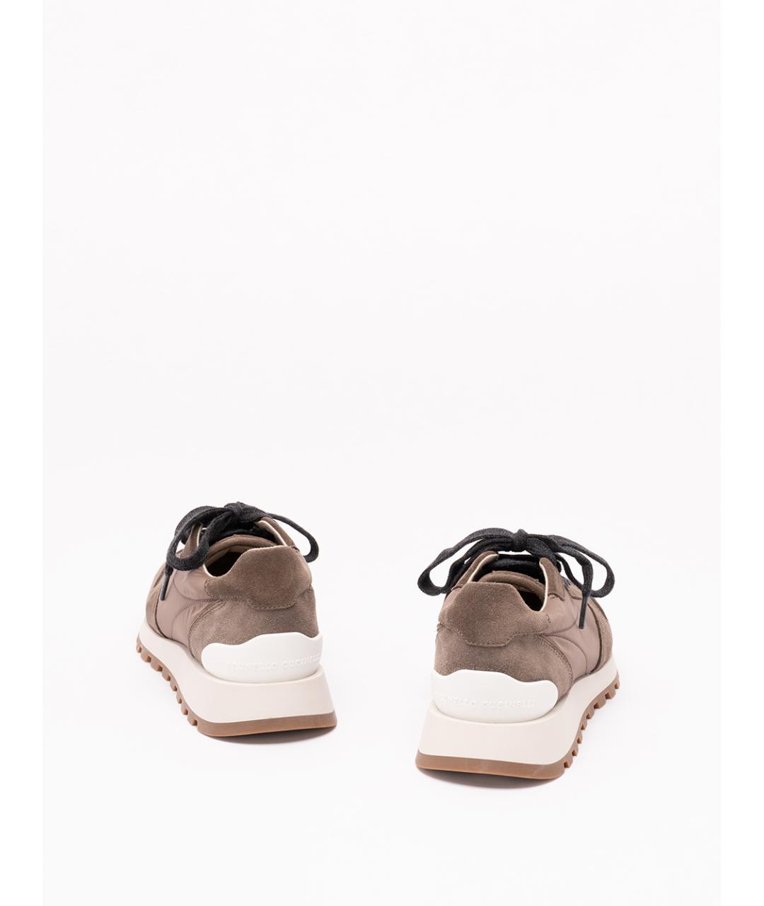 BRUNELLO CUCINELLI Коричневые текстильные кроссовки, фото 3
