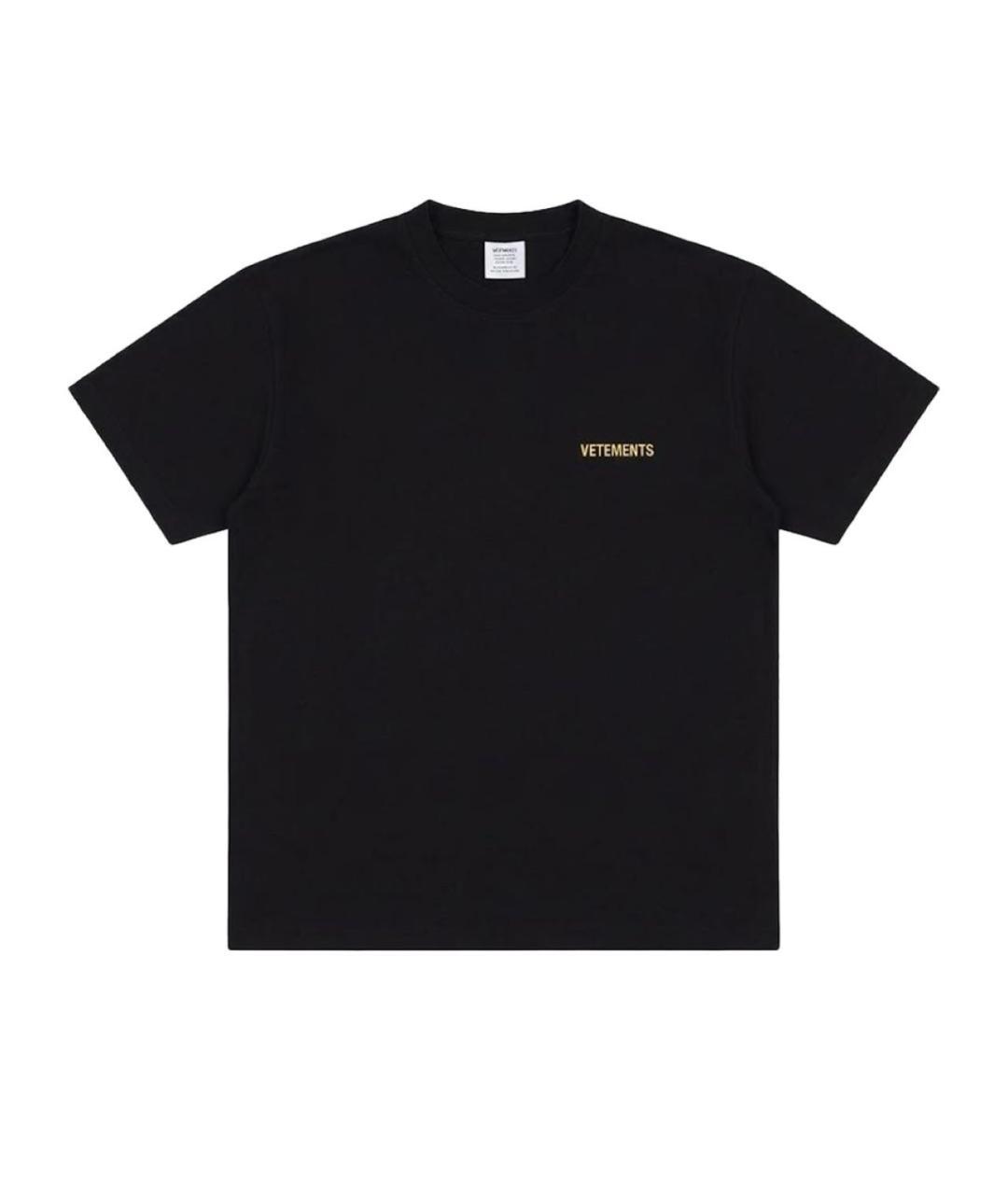 VETEMENTS Черная хлопковая футболка, фото 1