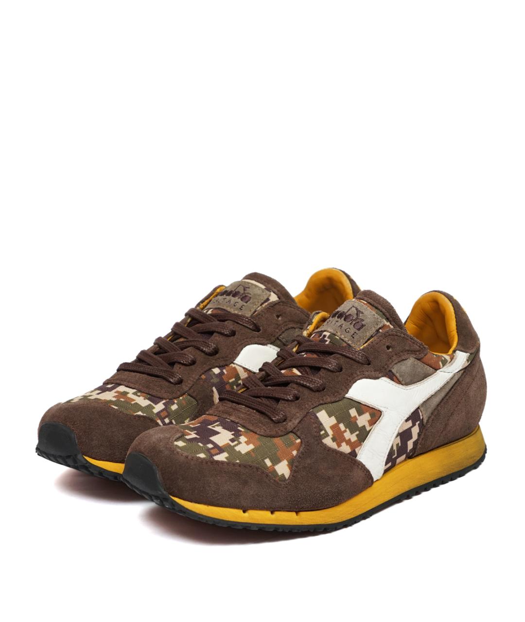 DIADORA HERITAGE Коричневые замшевые низкие кроссовки / кеды, фото 2
