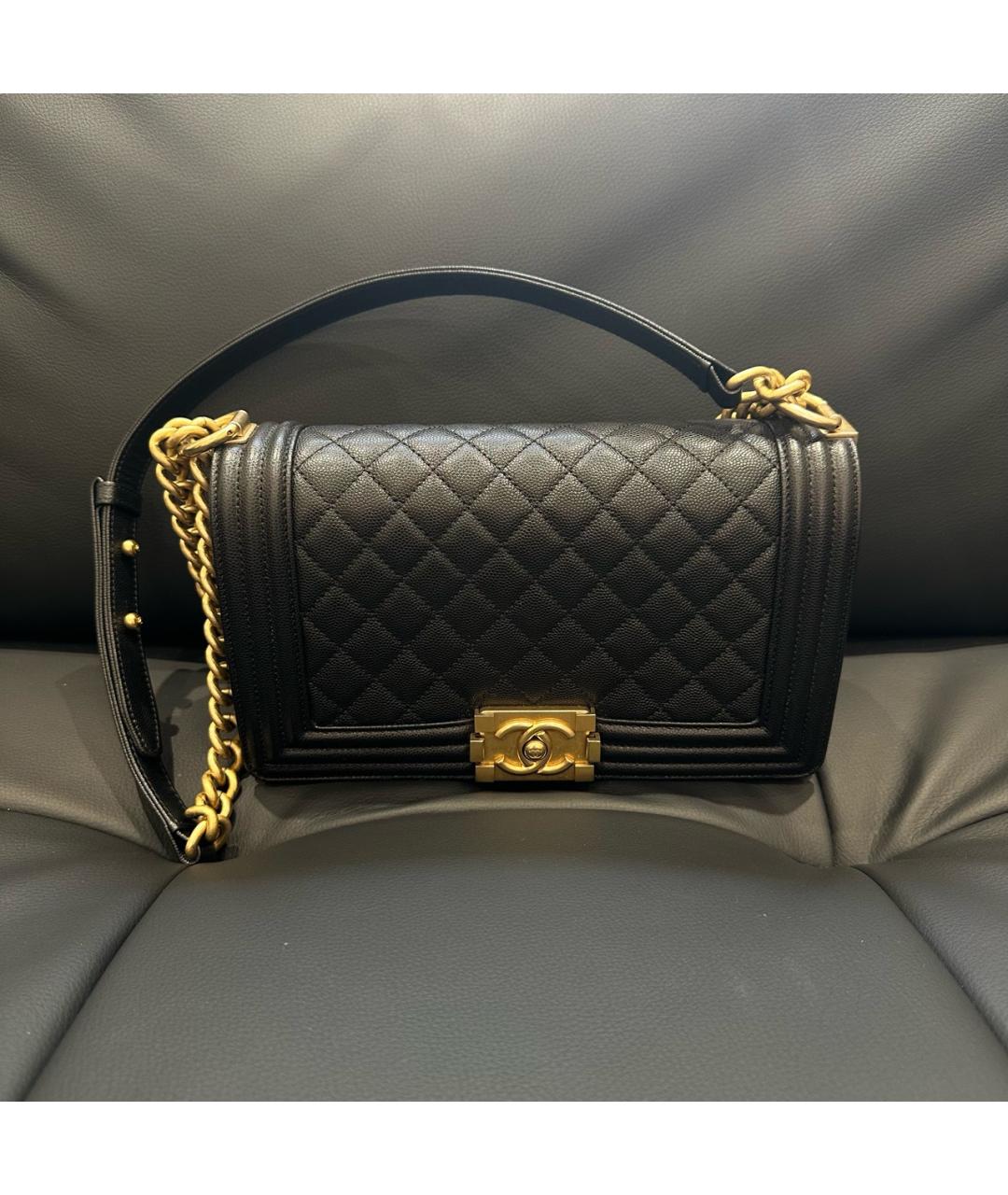 CHANEL Черная кожаная сумка через плечо, фото 5