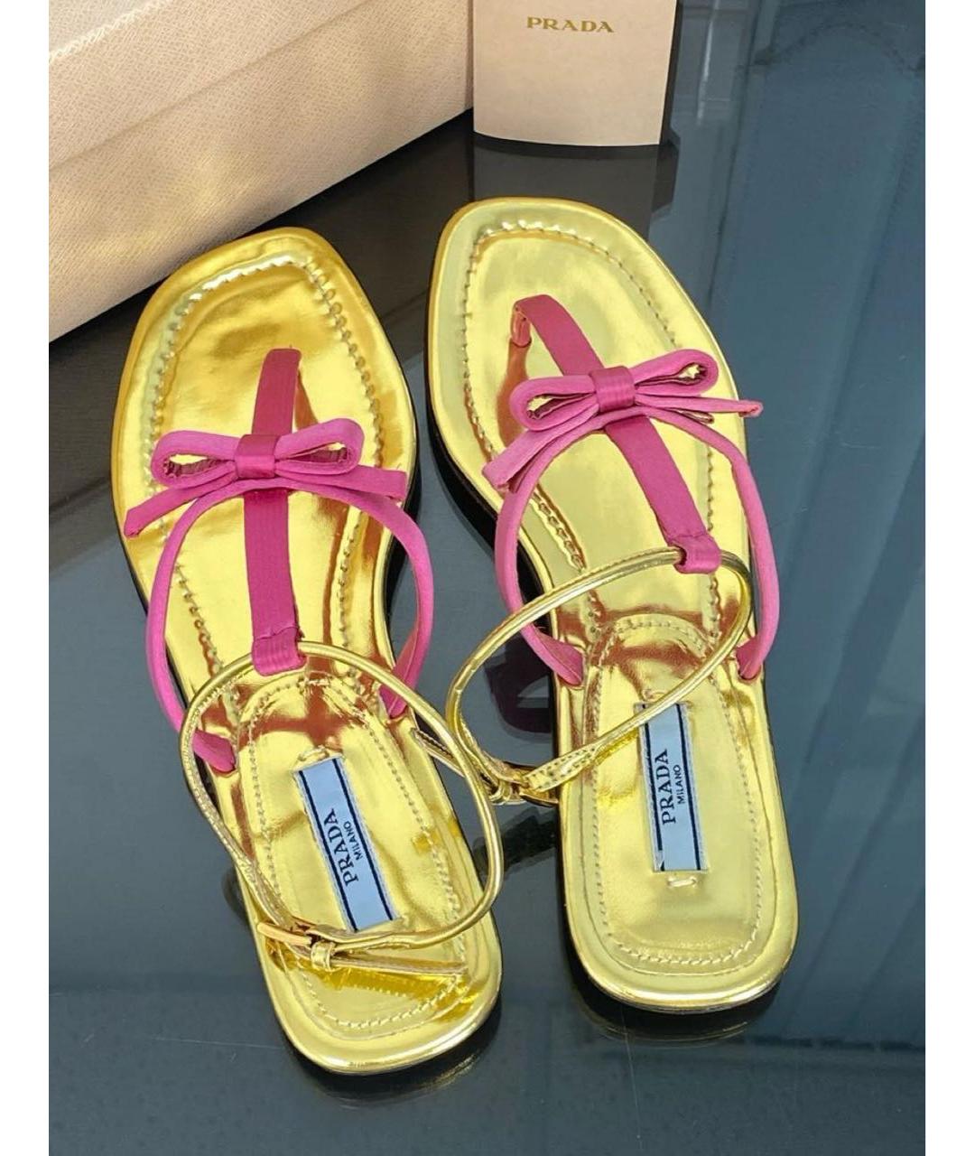 PRADA Розовые кожаные босоножки, фото 3