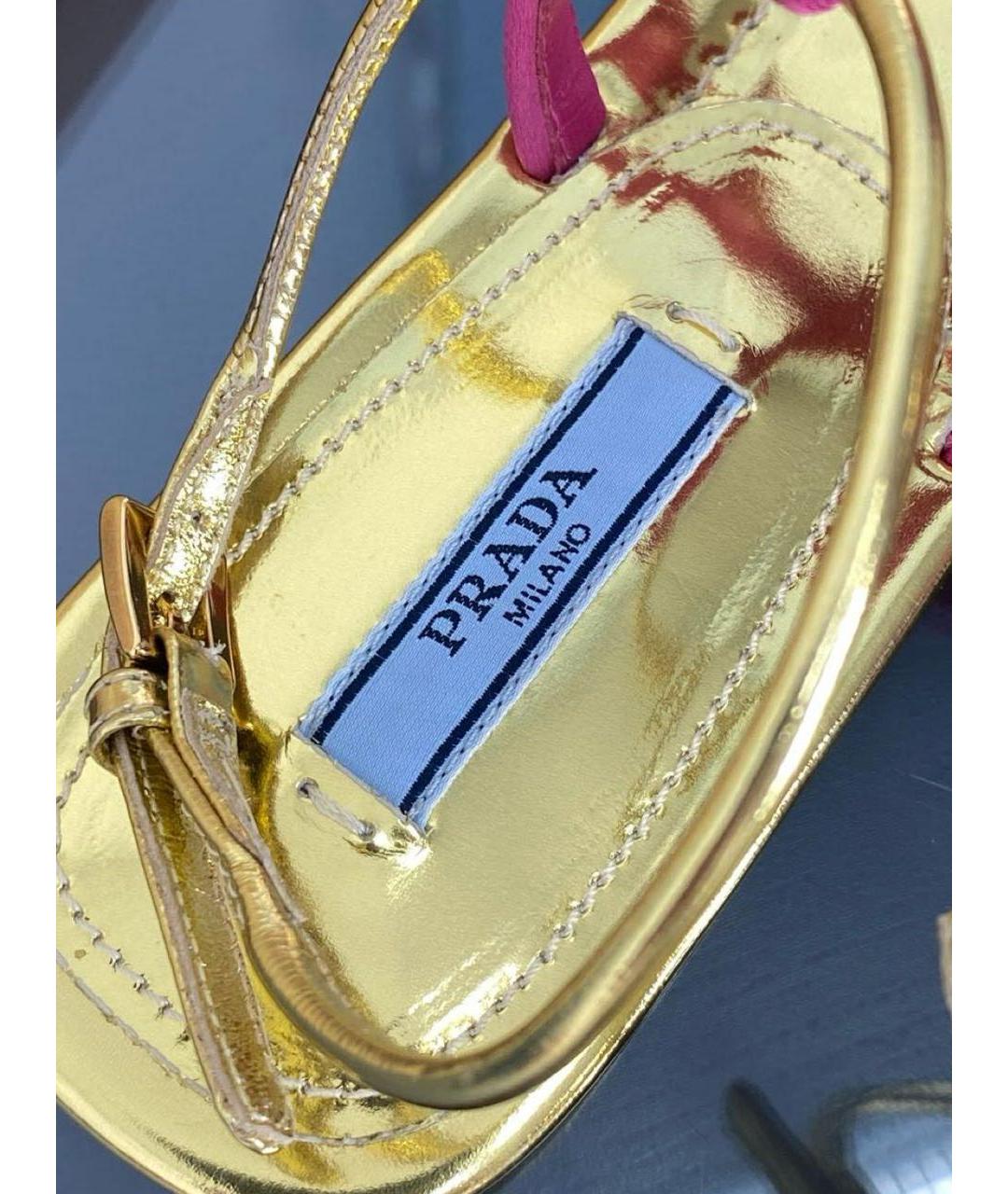 PRADA Розовые кожаные босоножки, фото 7