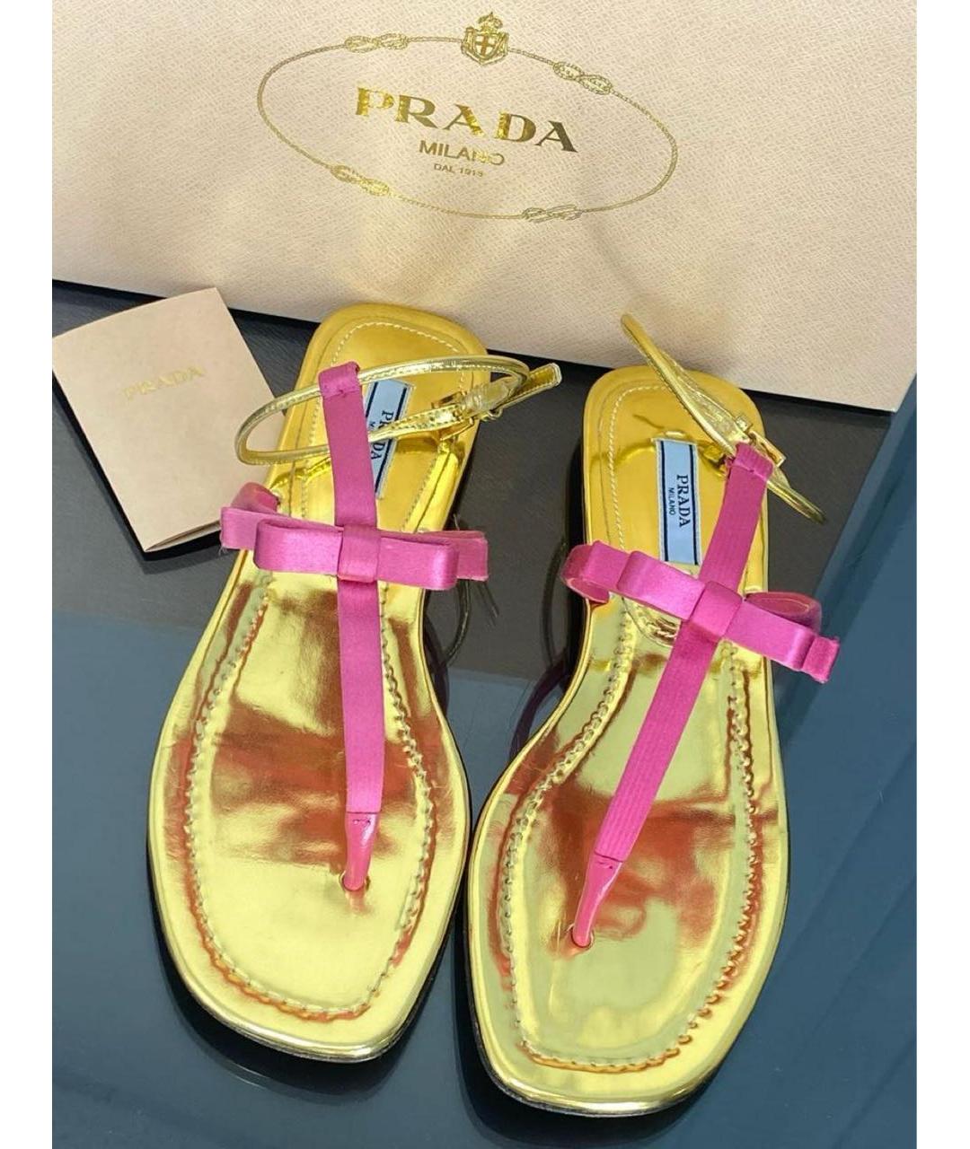 PRADA Розовые кожаные босоножки, фото 8