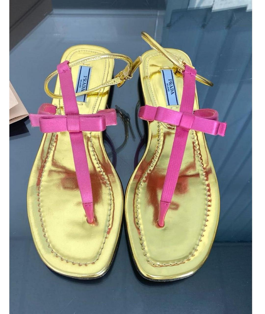 PRADA Розовые кожаные босоножки, фото 2