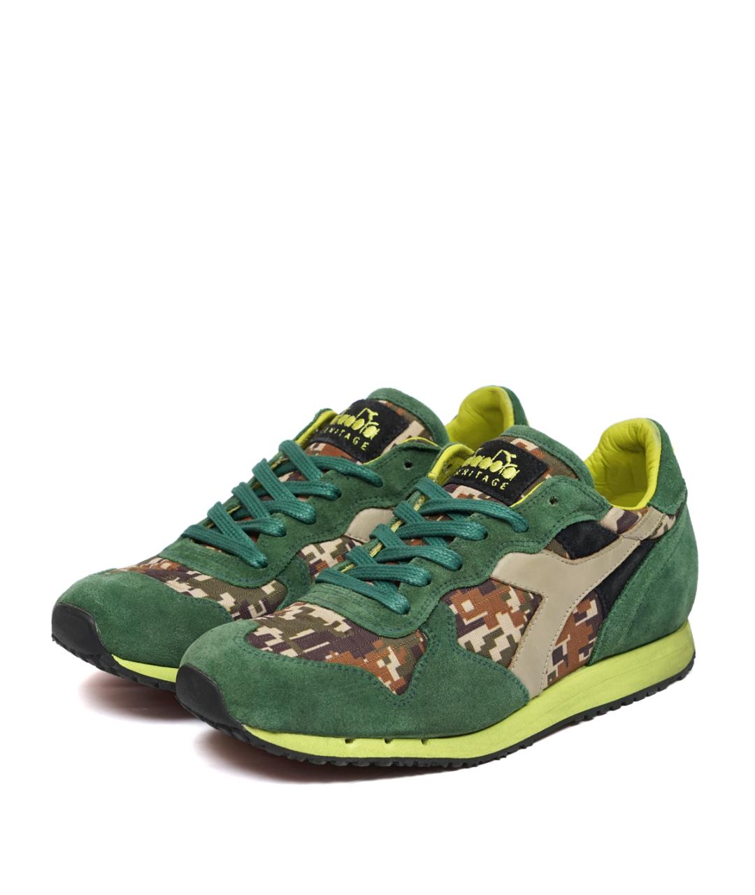 DIADORA HERITAGE Зеленые замшевые низкие кроссовки / кеды, фото 2